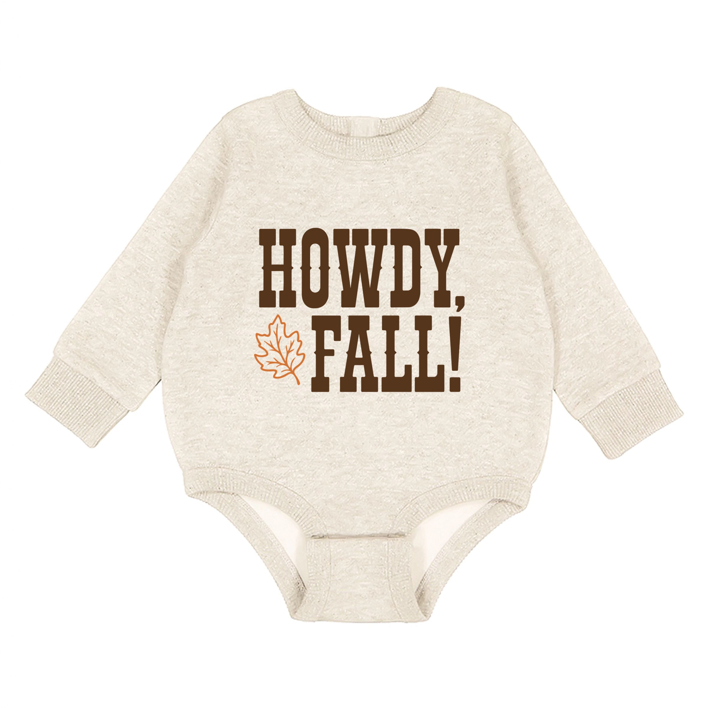 The Juniper Shop - Infant Fleece BodySuit Howdy Fall Leaf