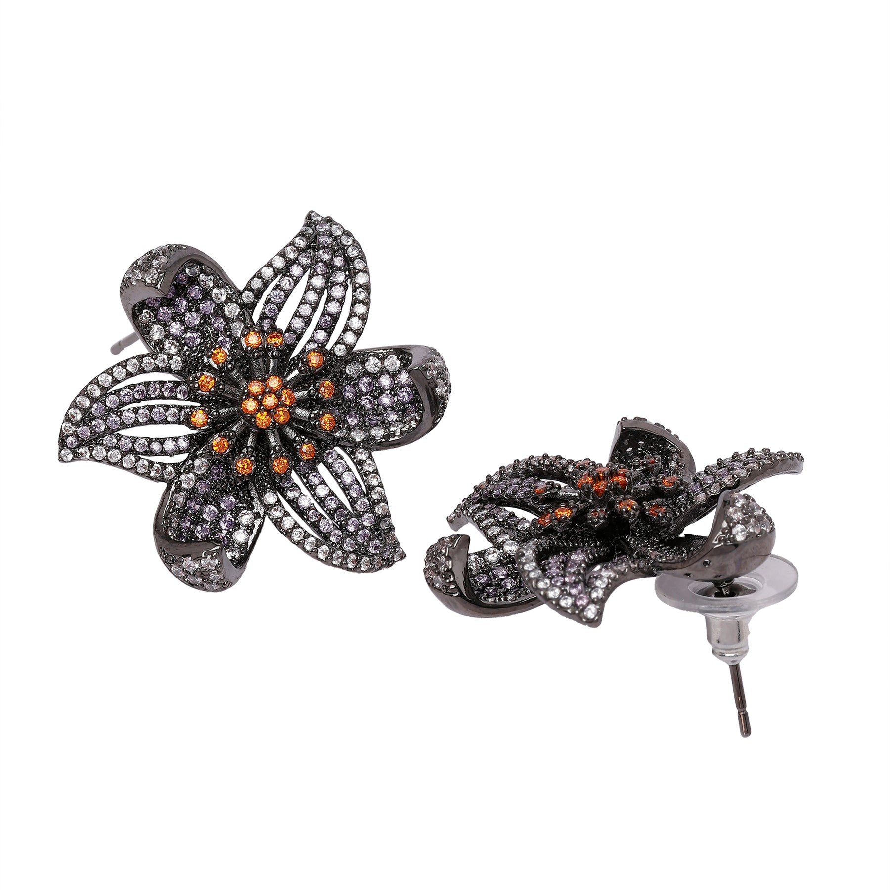 AGP PARIS Womens Diva Floral Stud Earrings