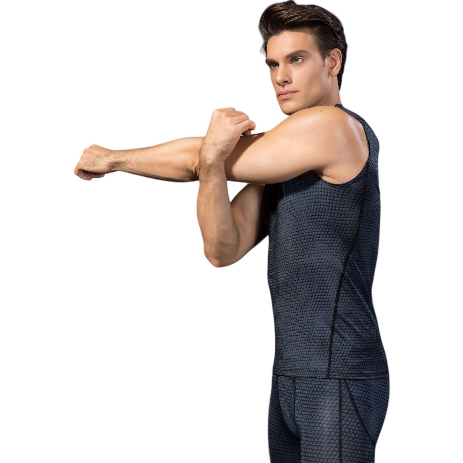 Anna-Kaci Mens Sleeveless Compression Workout Top