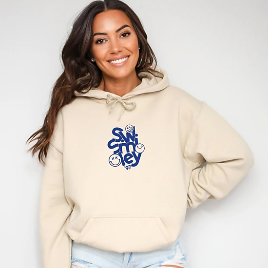 Simply Sage Market - Women's Graphic Hoodie - S.W.Smiley Stacked '97