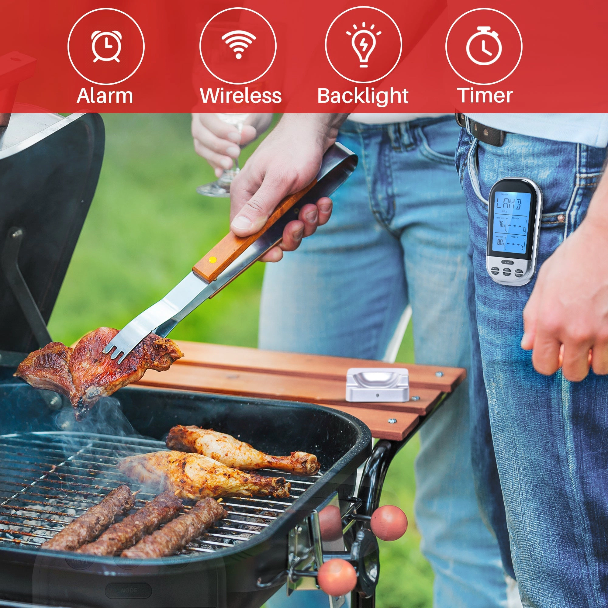 Cheer Collection Wireless Digital Food Thermometer for Kitchen Baking and Cookin