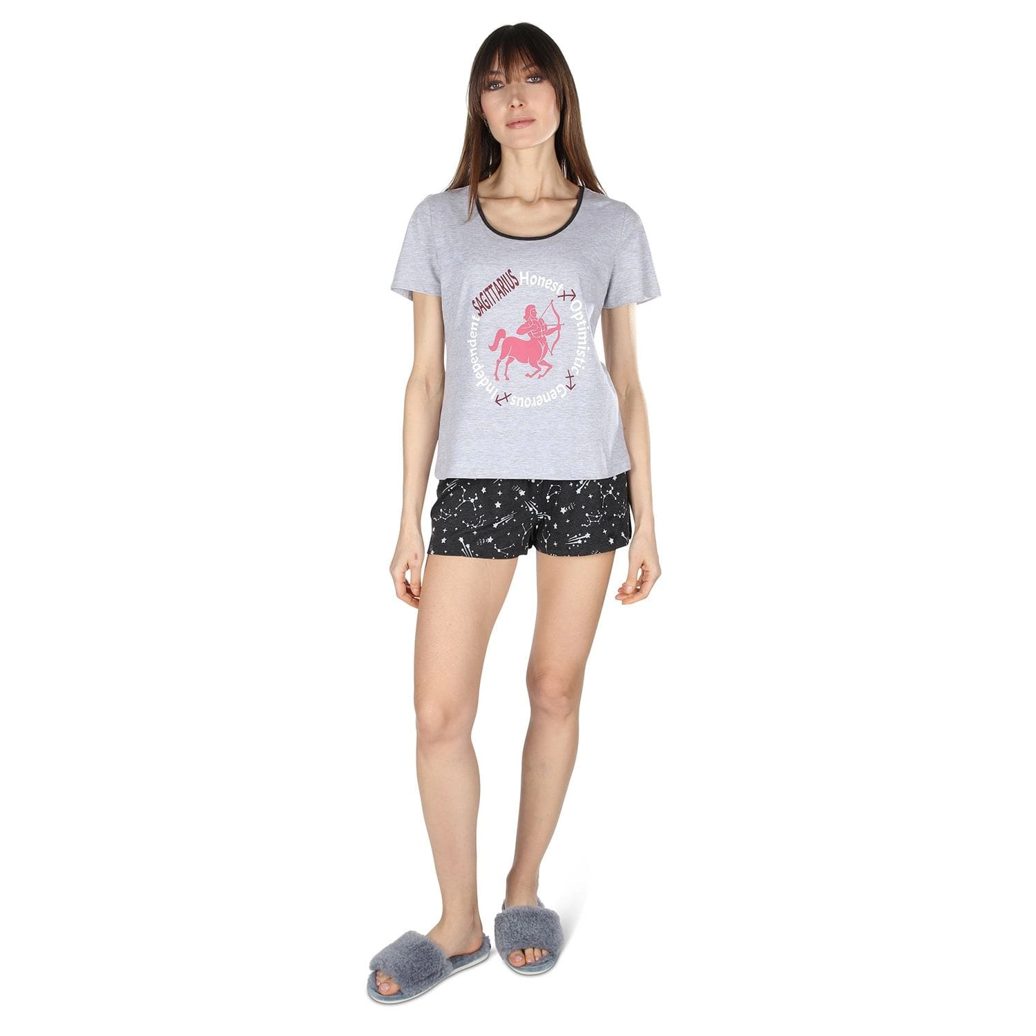 MeMoi Women's Sagittarius Zodiac Sign PJ Short Set