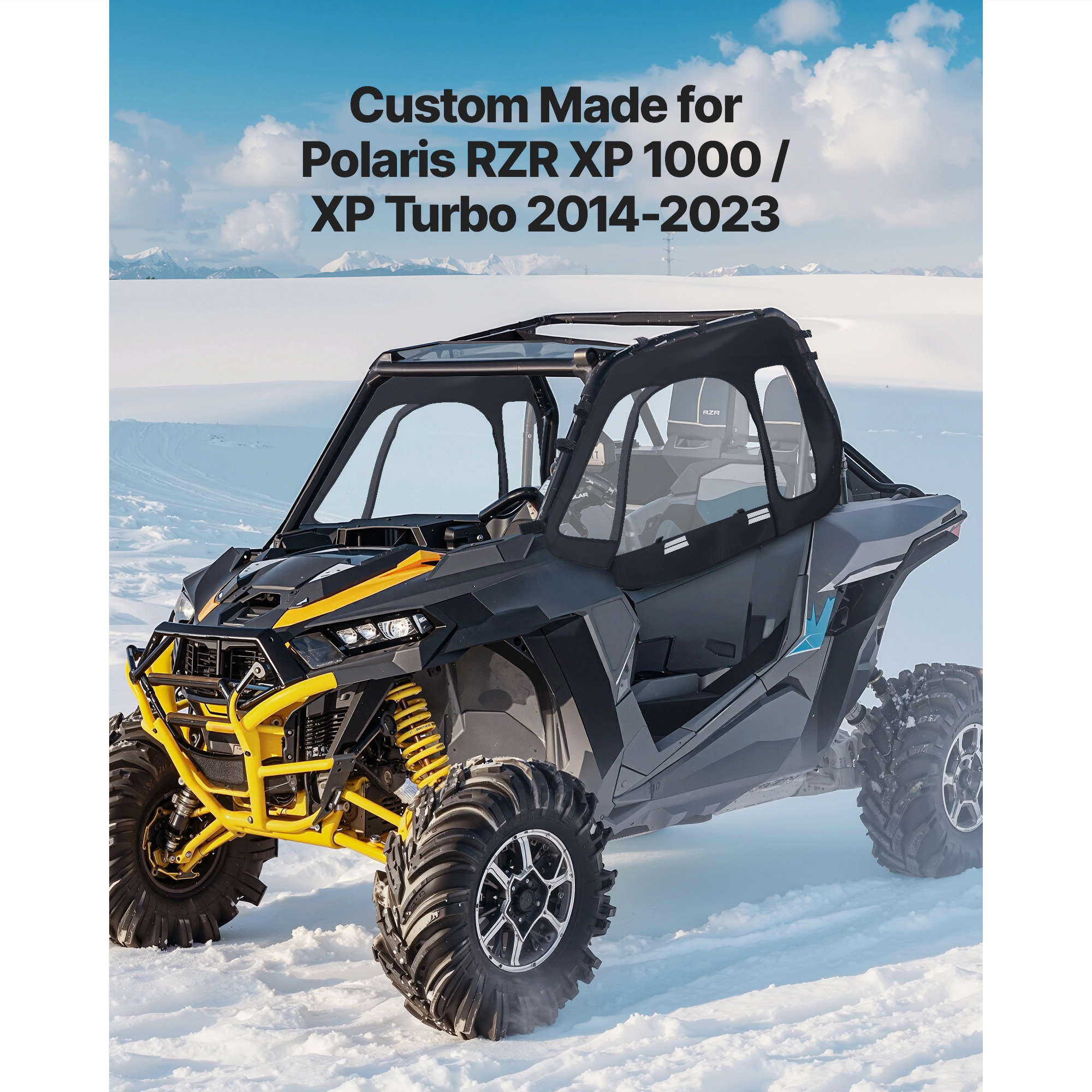 HONGGE Cab Enclosure Upper Doors, Soft Upper Doors, Windproof Upgraded Zipper UTV Soft Side Window Kit, with Windshields