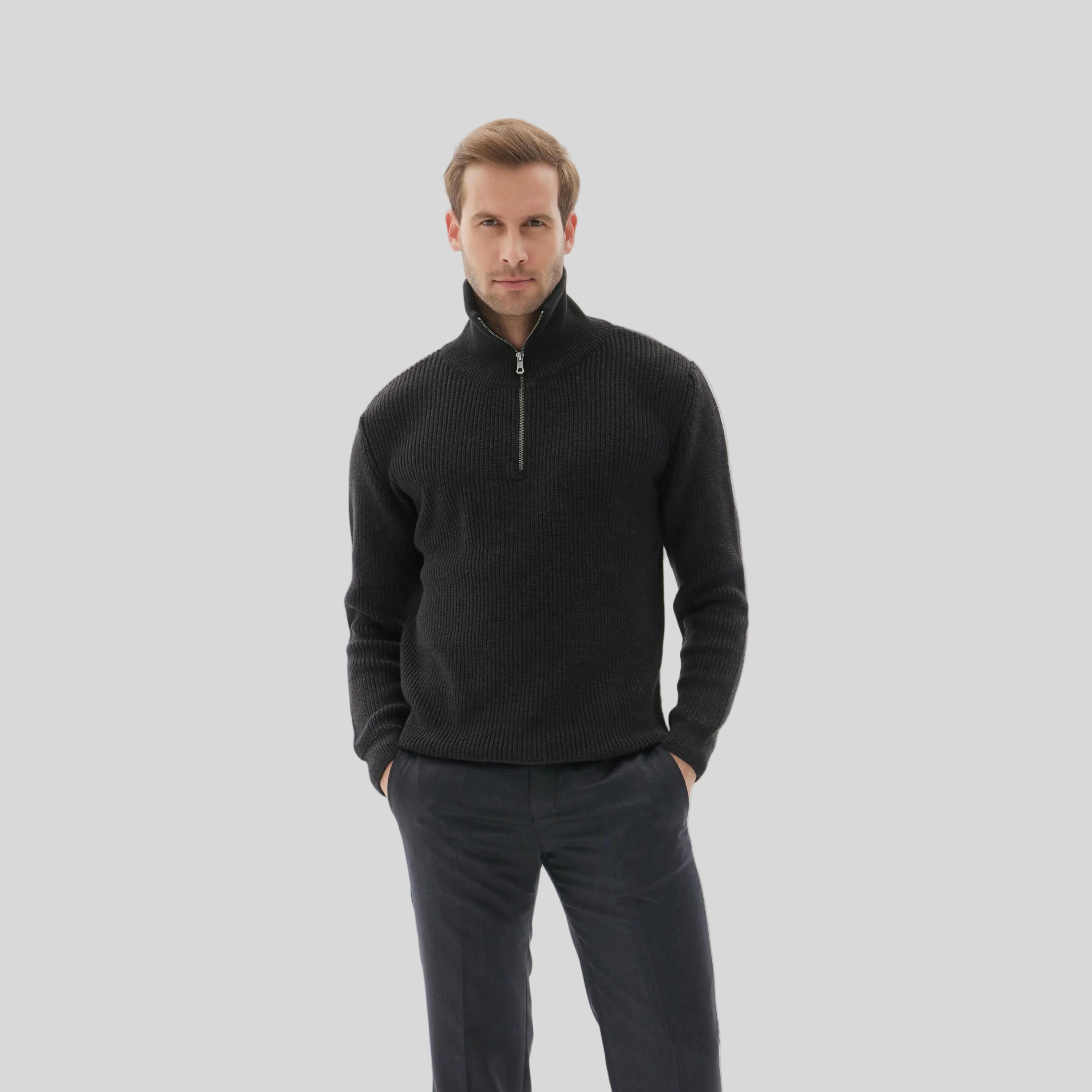 Wear Sierra Men’s Cotton Quarter-Zip Knit Sweater