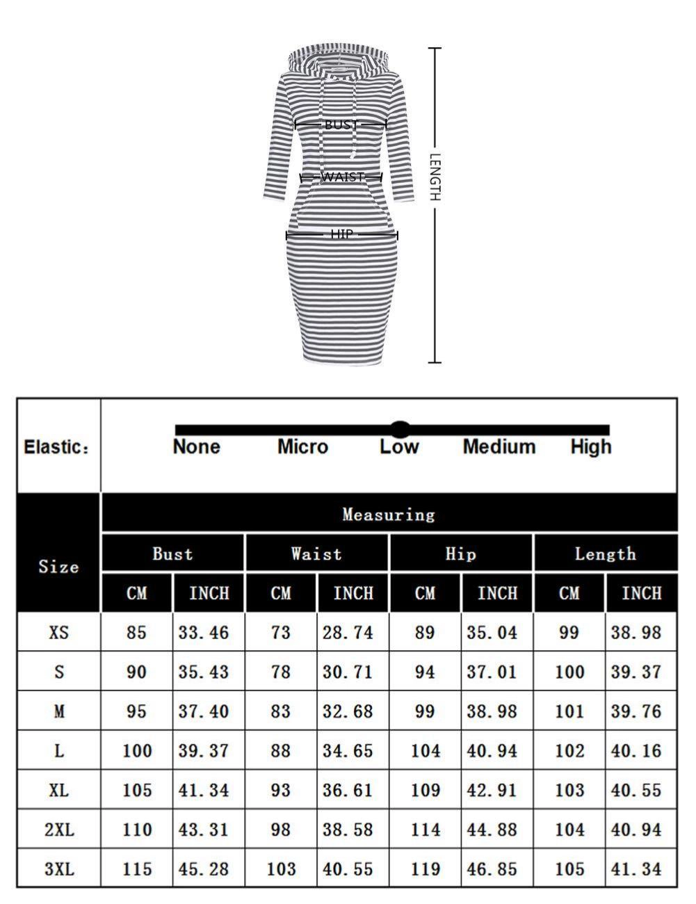 KOJOOIN Women's Casual Hoodie Dress 3/4 Sleeve with Pockets Knee Length Pullover Skirt