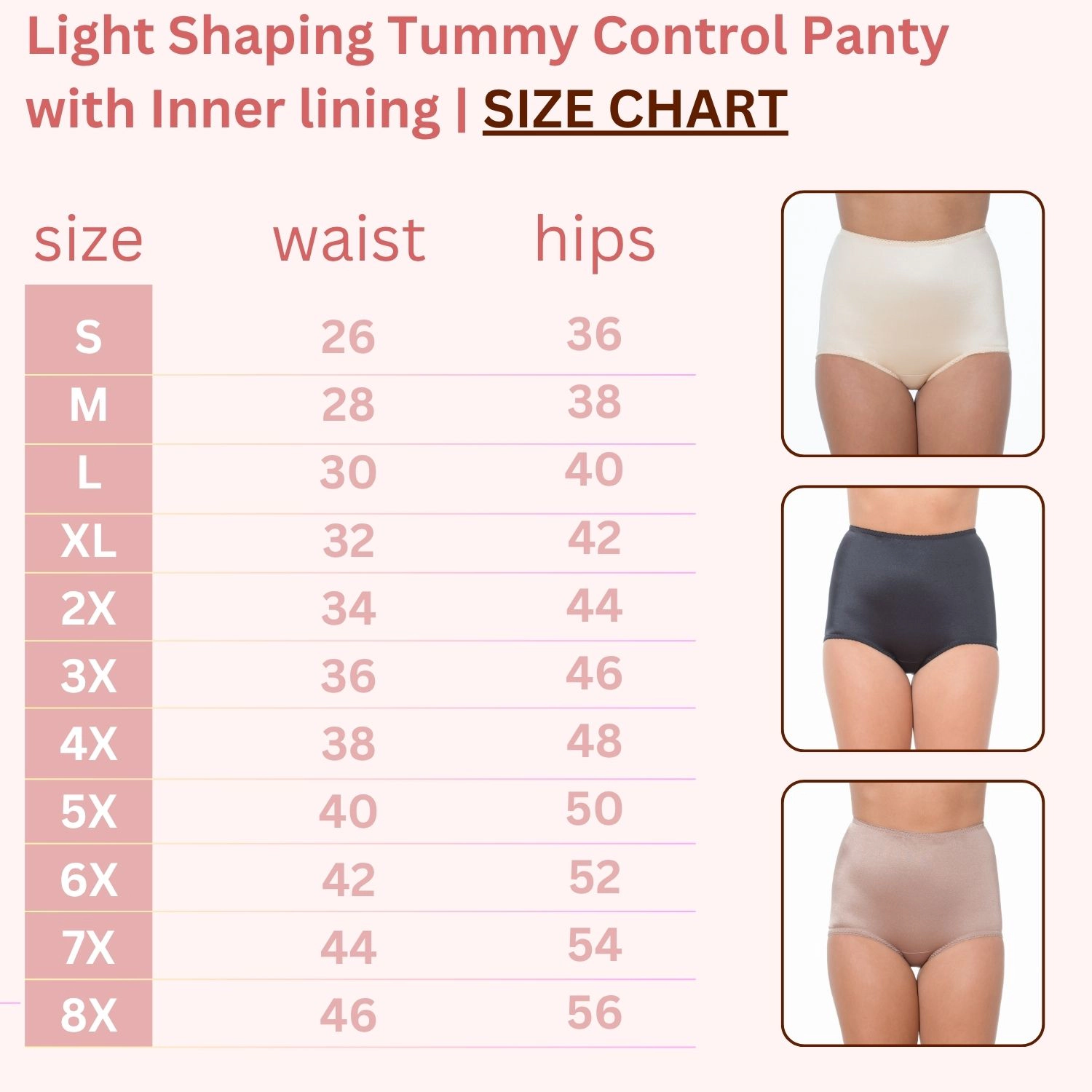 Rago Light Shaping Tummy Control Panty with Inner lining Style