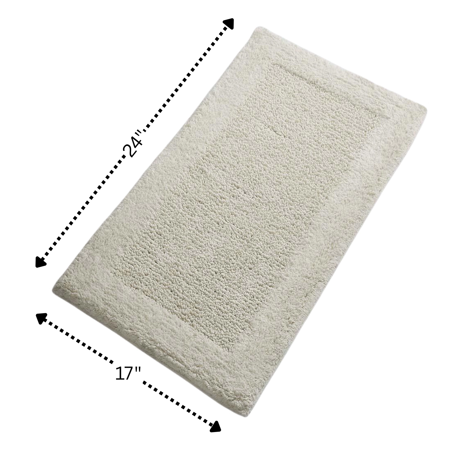 Naples 220 GSF Non Skid Back Cotton Bath Rug 17in x 24in by Knightsbridge