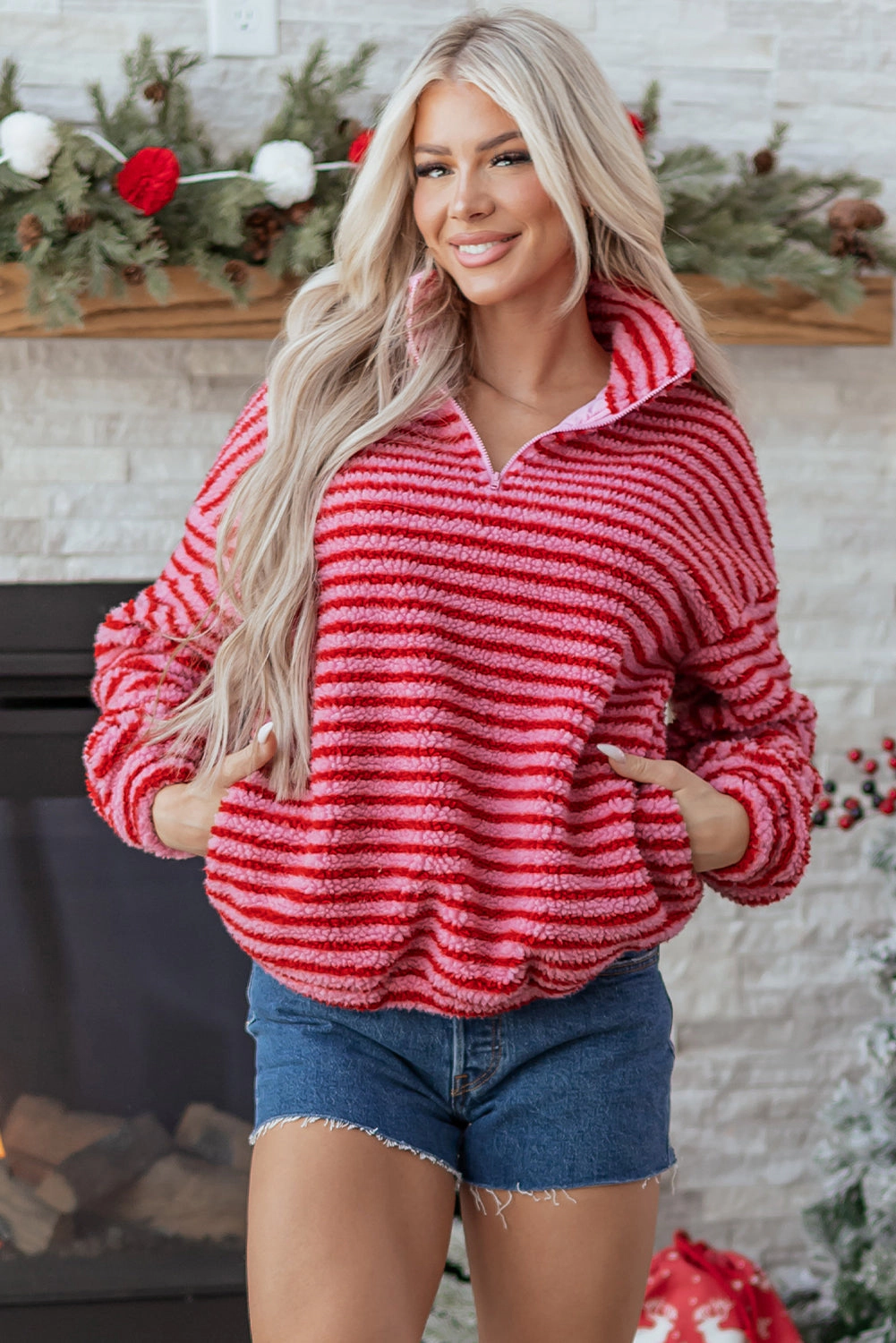 Threaded Pear Women's Camila Zip Fleece Oversize Sweatshirt