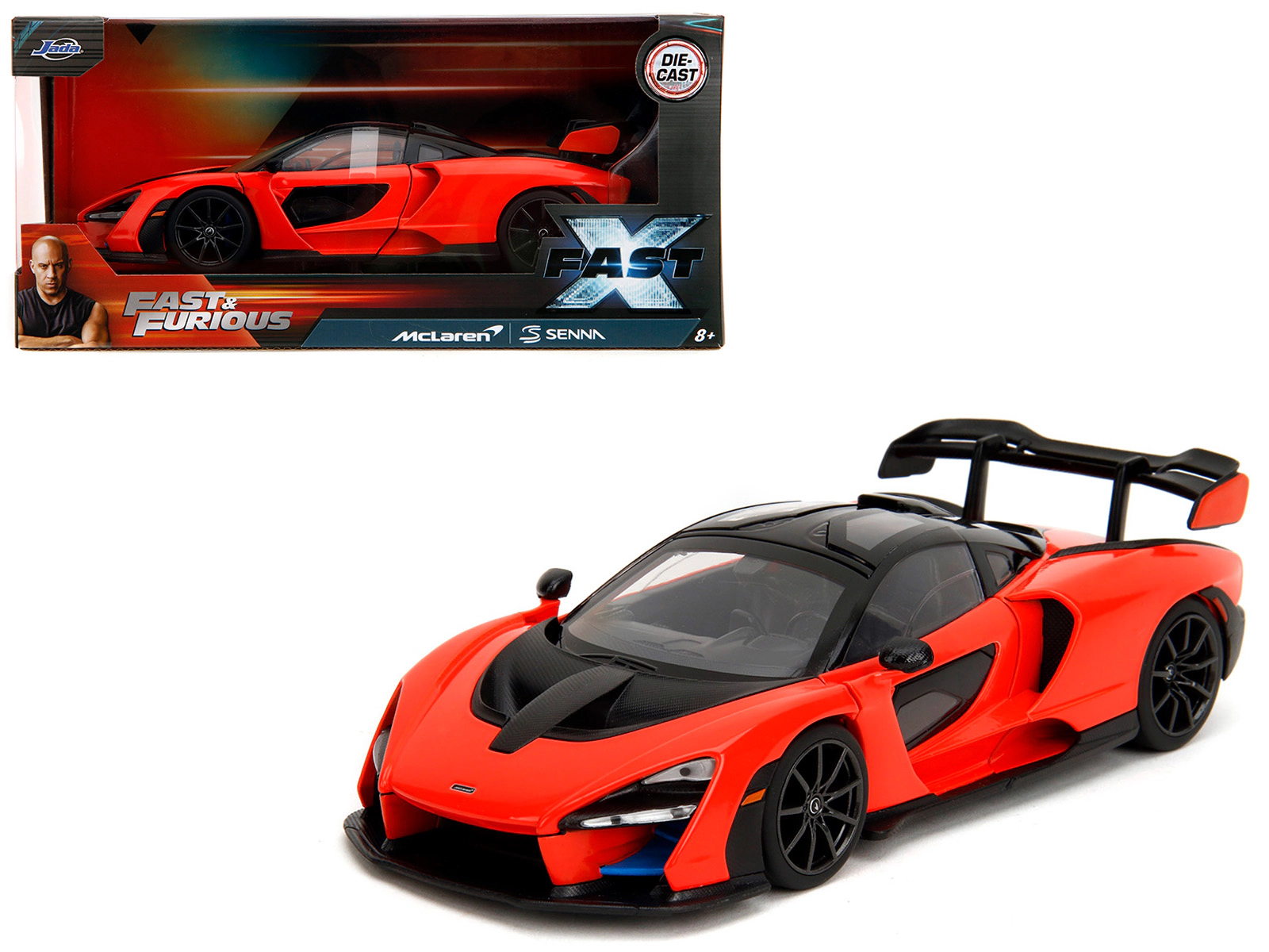 Jada McLaren Senna Red and Black "Fast X" (2023) Movie "Fast & Furious" Series 1/24 Diecast Model Car by Jada