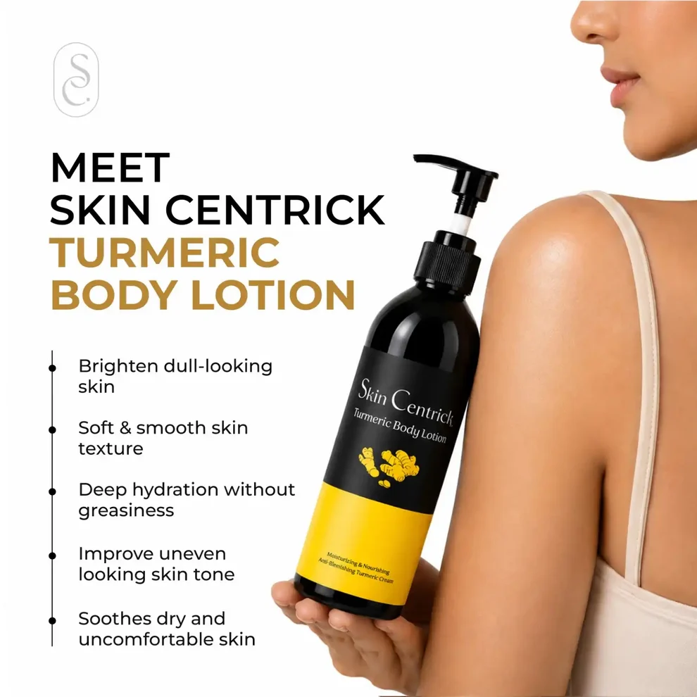 Skin Centrick Moisturizing Turmeric Body Lotion with Shea Butter for Dry Skin, 250 ml