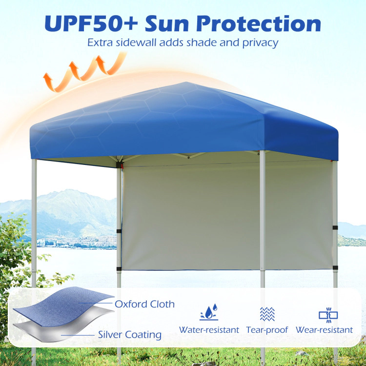 Hivvago 6 x 4 FT Pop-Up Canopy Tent with 1 Half Sidewall Easy Setup Folding Outdoor Sun Shelter