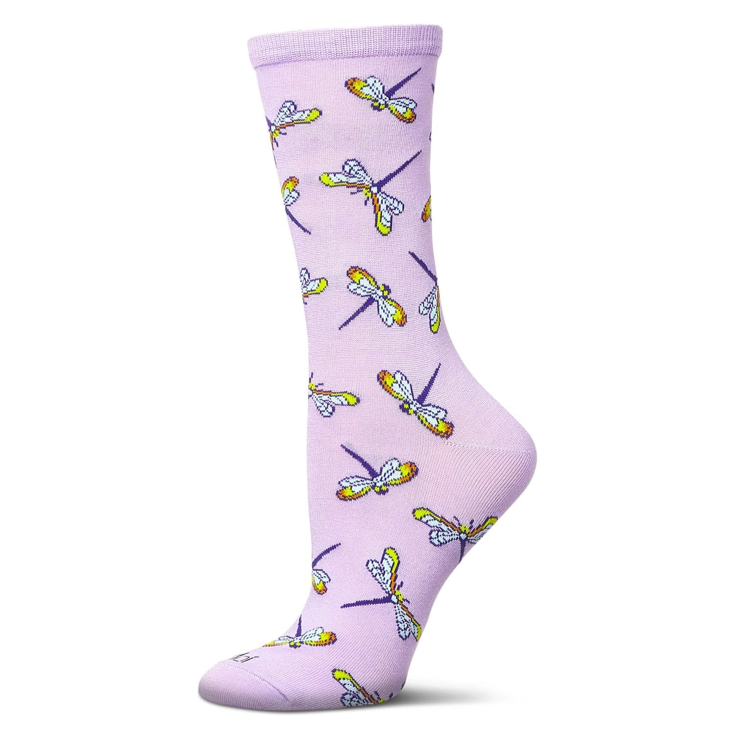 MeMoi Women's Dragonflies Rayon from Bamboo Crew Socks