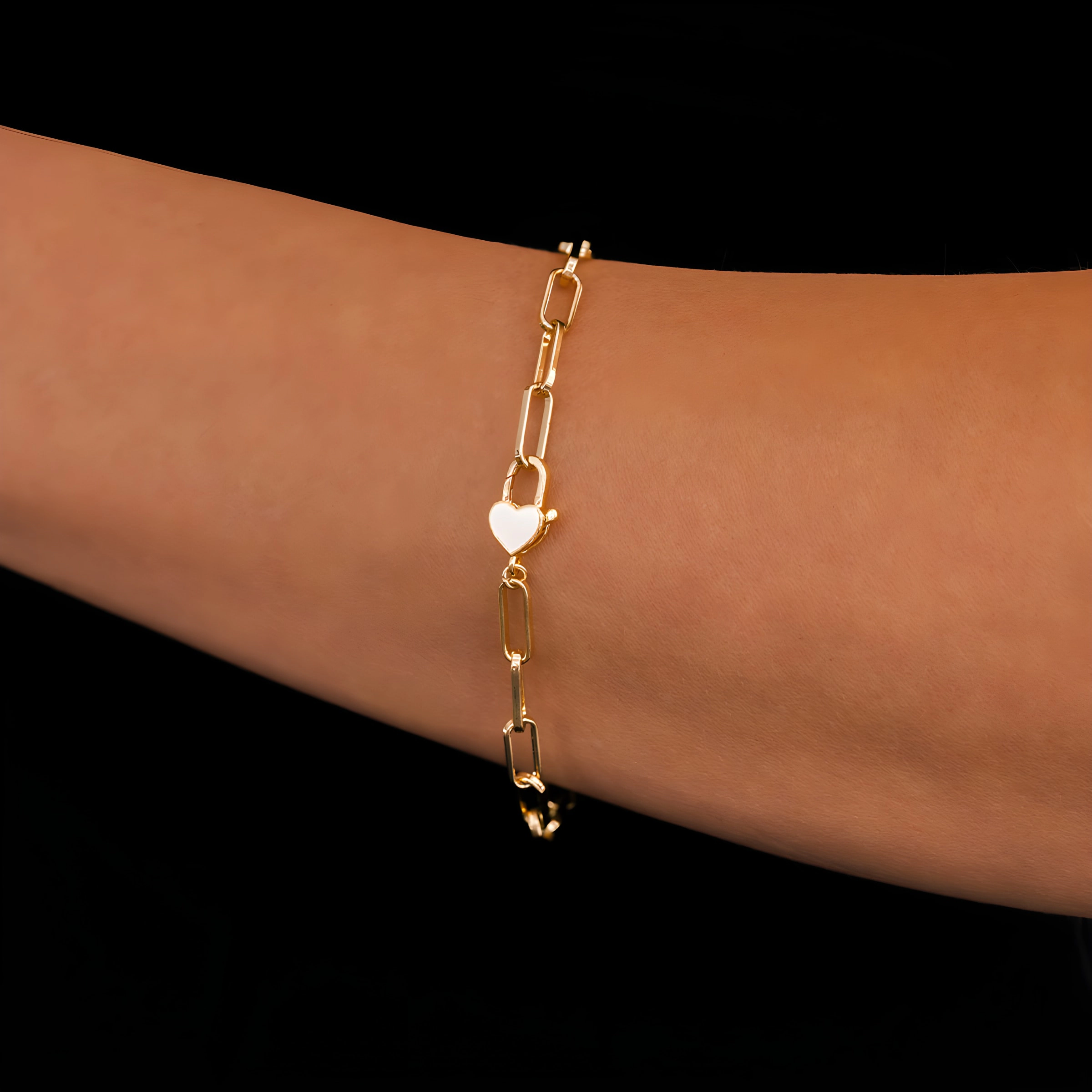 Mint & Lily Women's Heart Padlock Bracelet