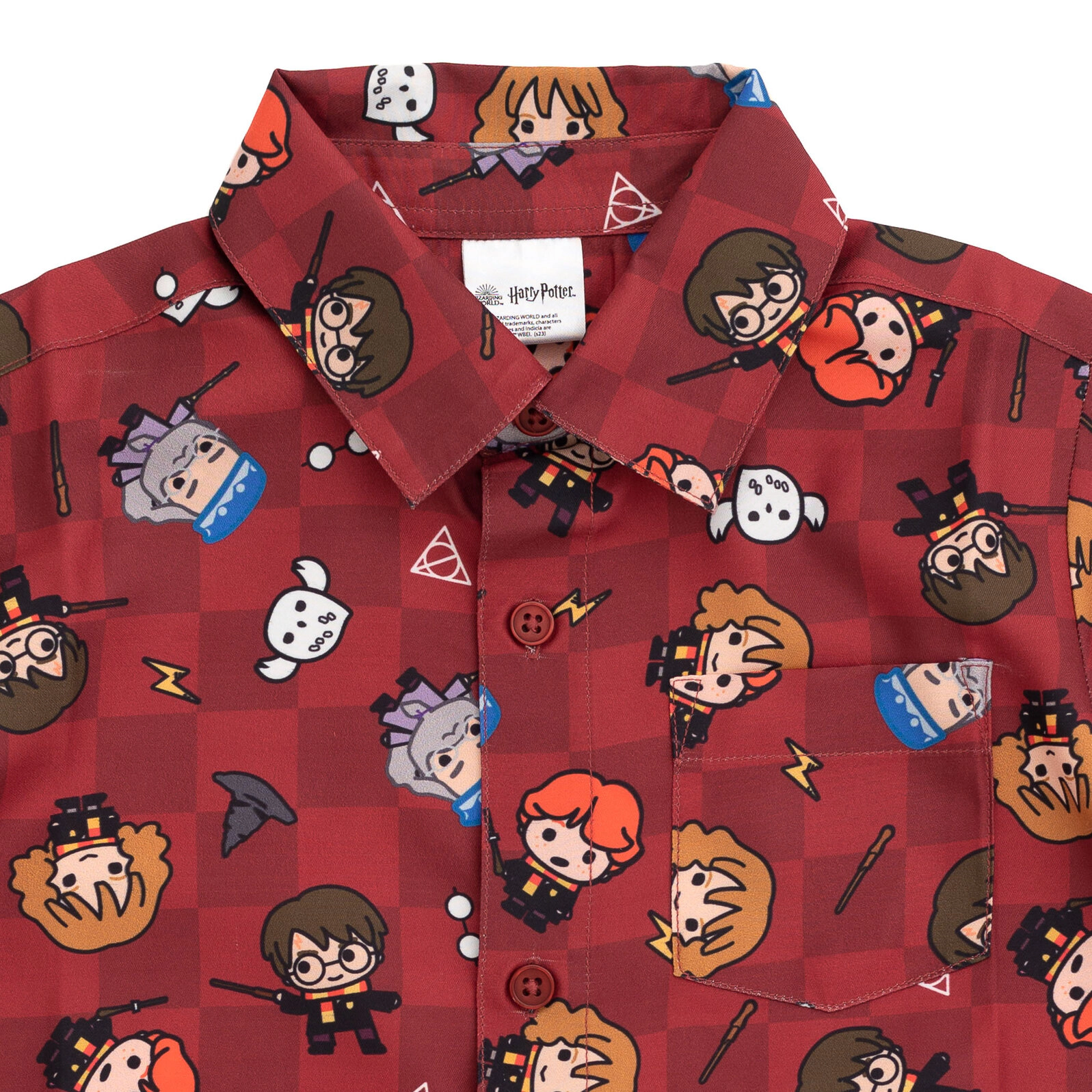 Harry Potter Boys' Short Sleeve Button Down Shirt