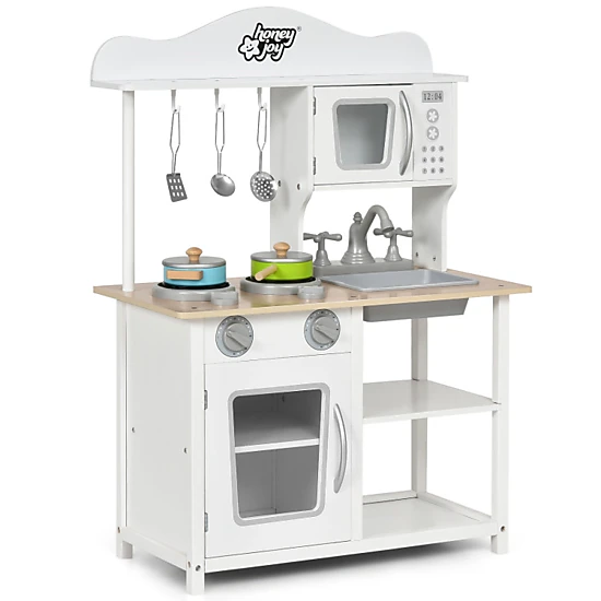 Hivvago Wooden Pretend Play Kitchen Set For Kids With Accessories And Sink