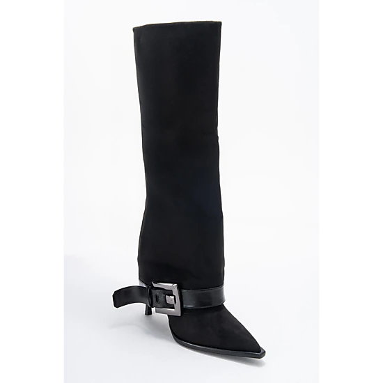 Prologue Shoes Womens Elva Buckle Strap Knee High Boot