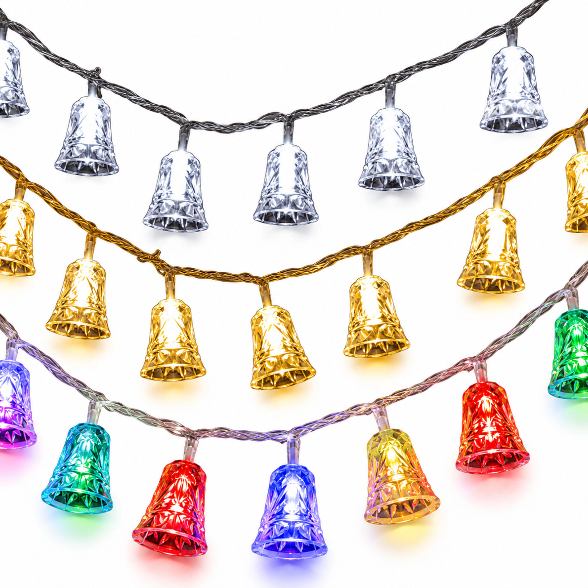 Home Collection Bell 20 LED Solar Outdoor String Lights 17 Ft