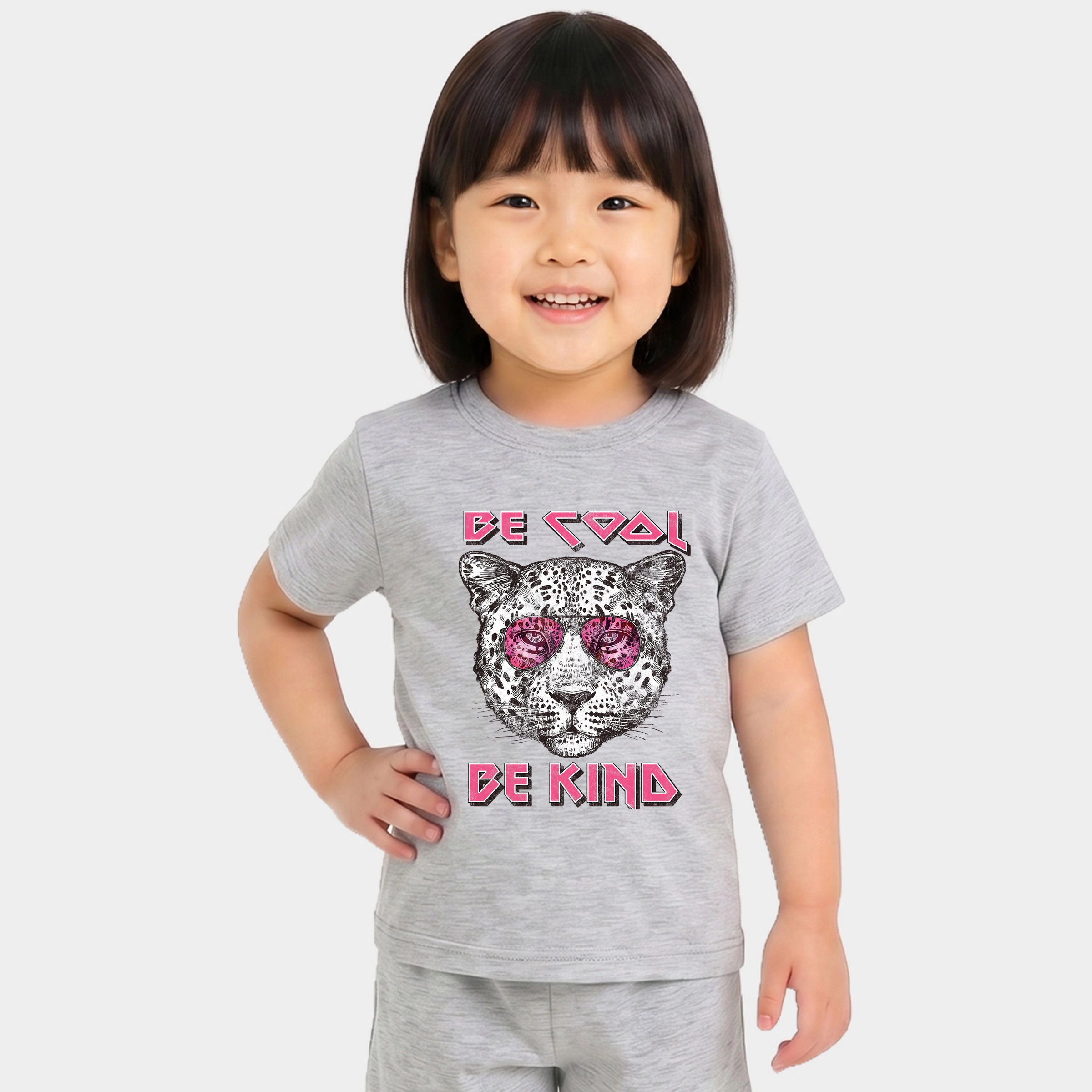 The Juniper Shop - Toddler Crew Shorts Set Be Cool Kind Leopard