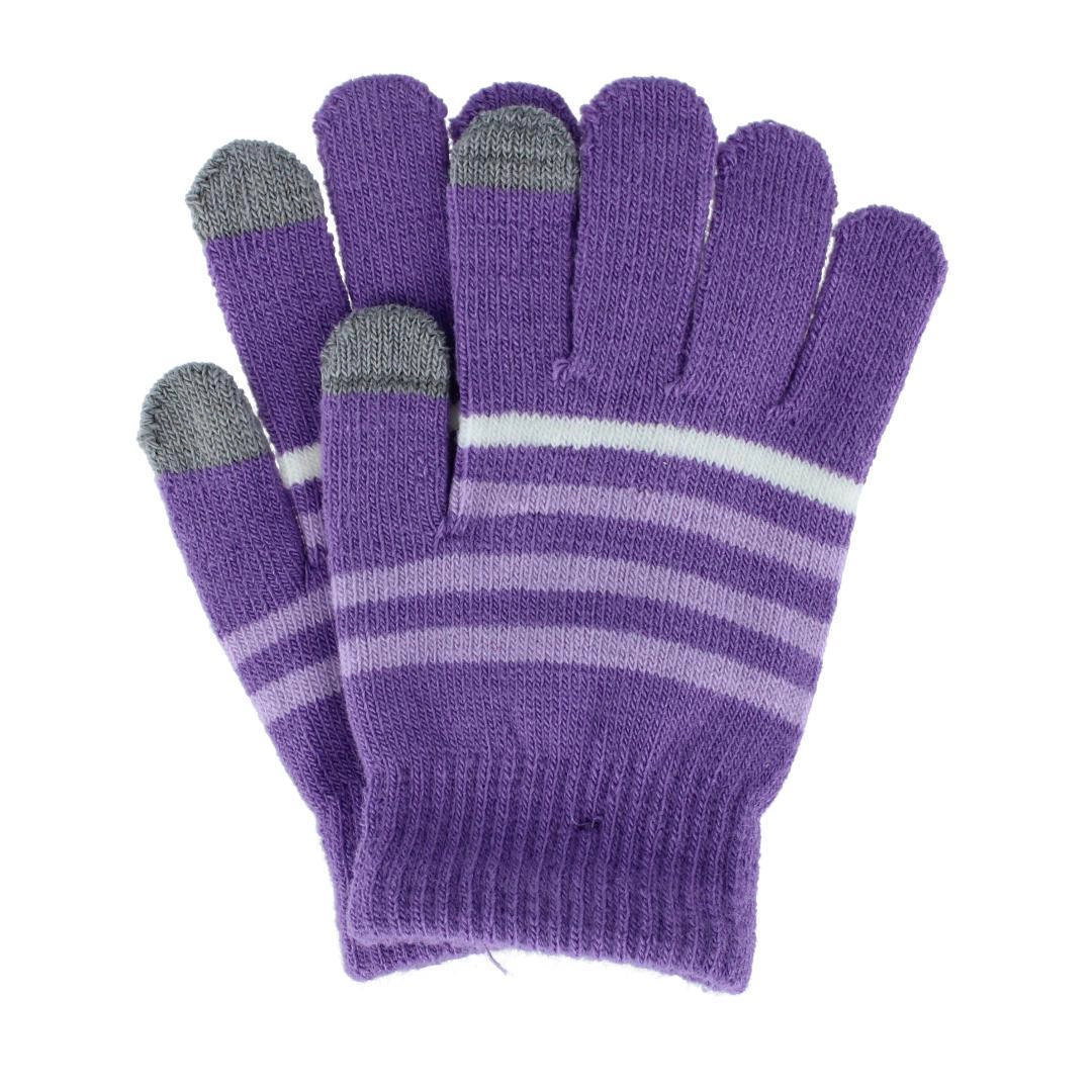 Grand Sierra Girl's One Size Striped Touchscreen Winter Glove