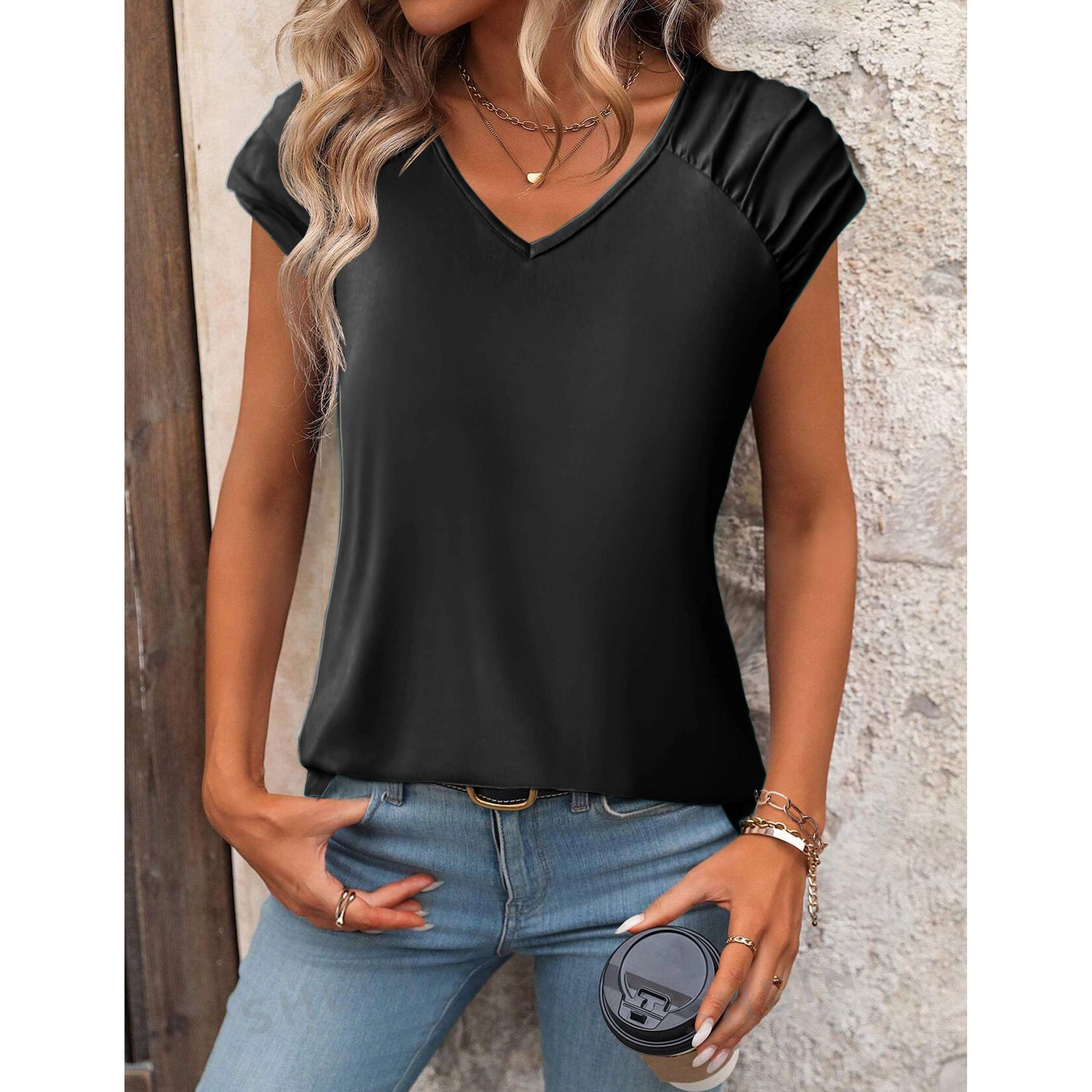 Zeagoo Women's Loose Fit Cap Sleeve Tank Top