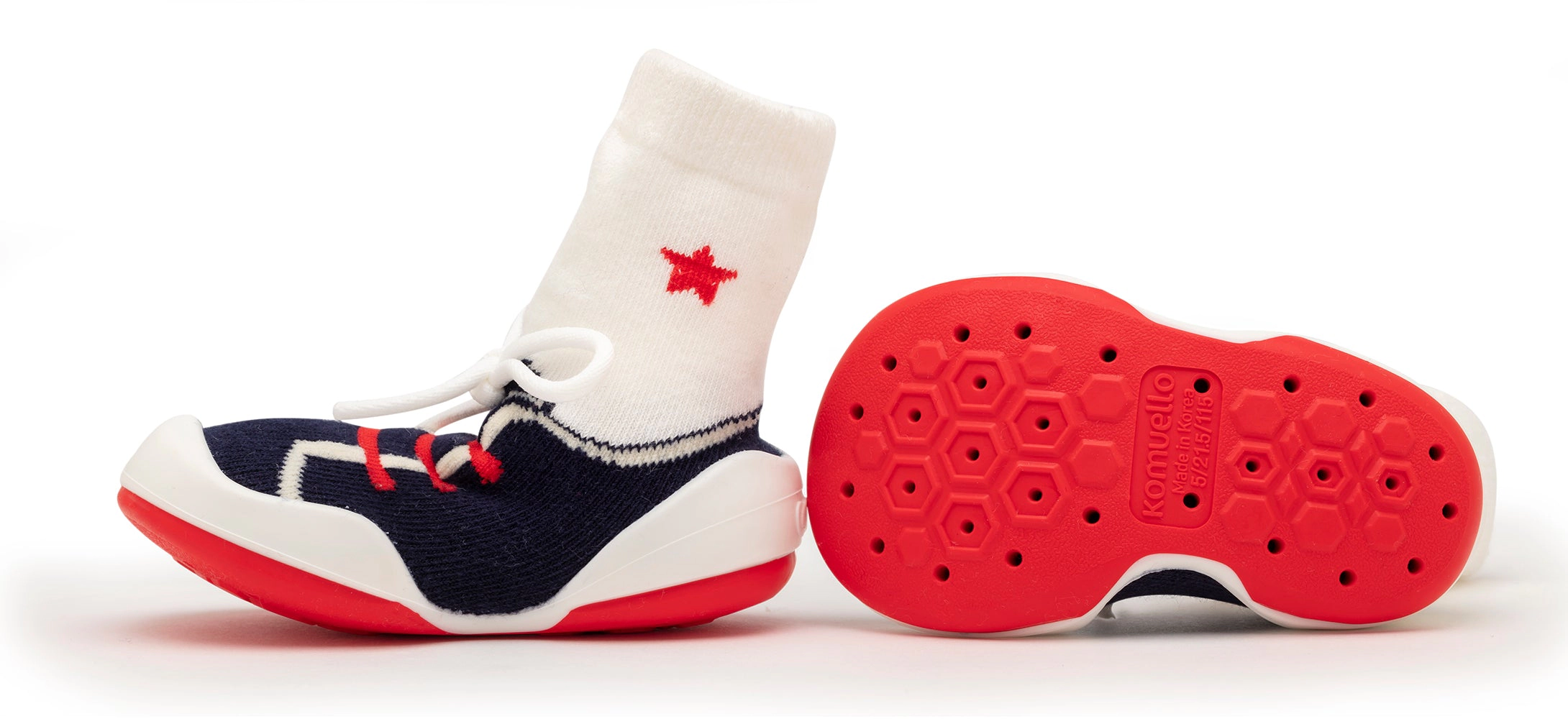 Komuello Baby Boy First Walk Sock Shoes String Navy