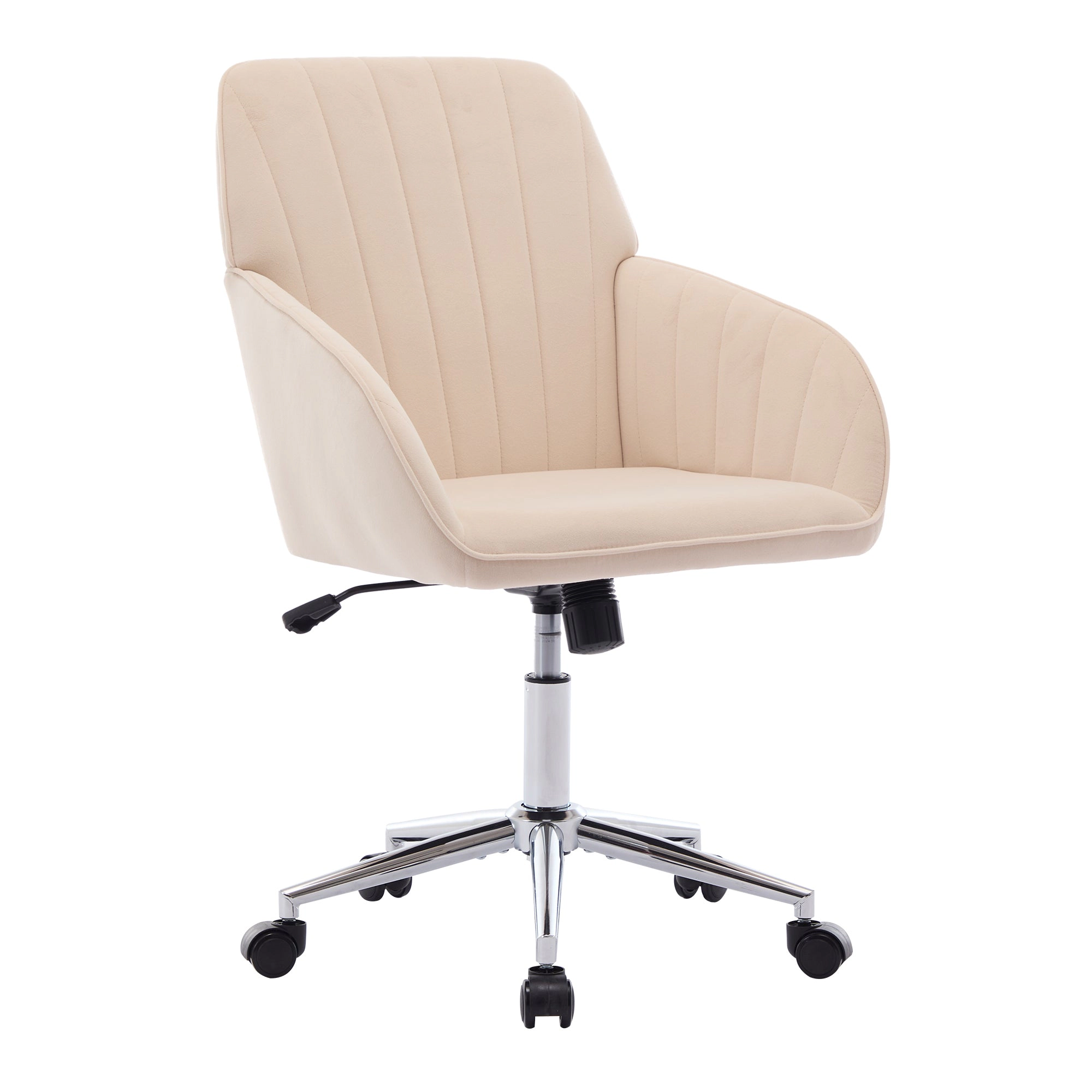 Platinum-Level Office Chairs Khaki Velvet Office Chair Ergonomic Adjustable Swivel Desk