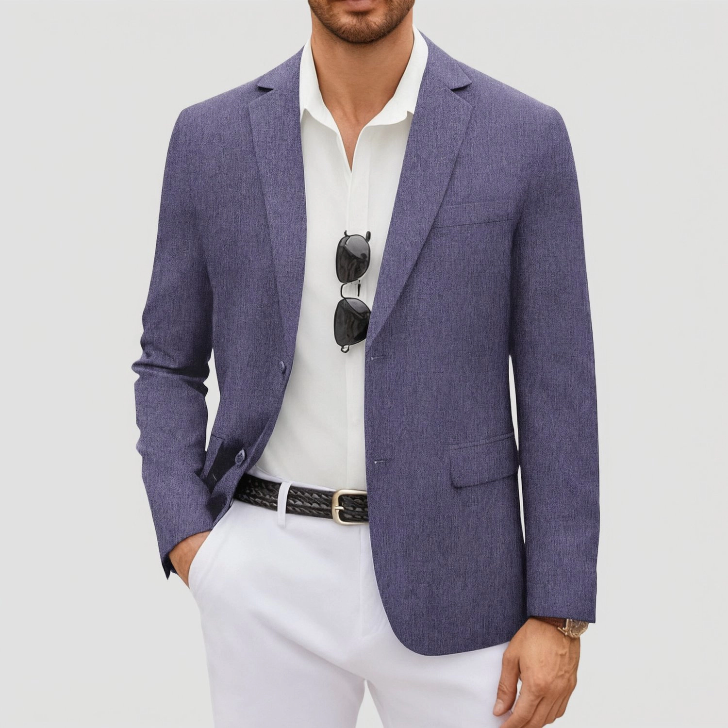 COOFANDY Mens Dressy Long Sleeve Blazer Notched Lapel Two Button Casual Sport Coat