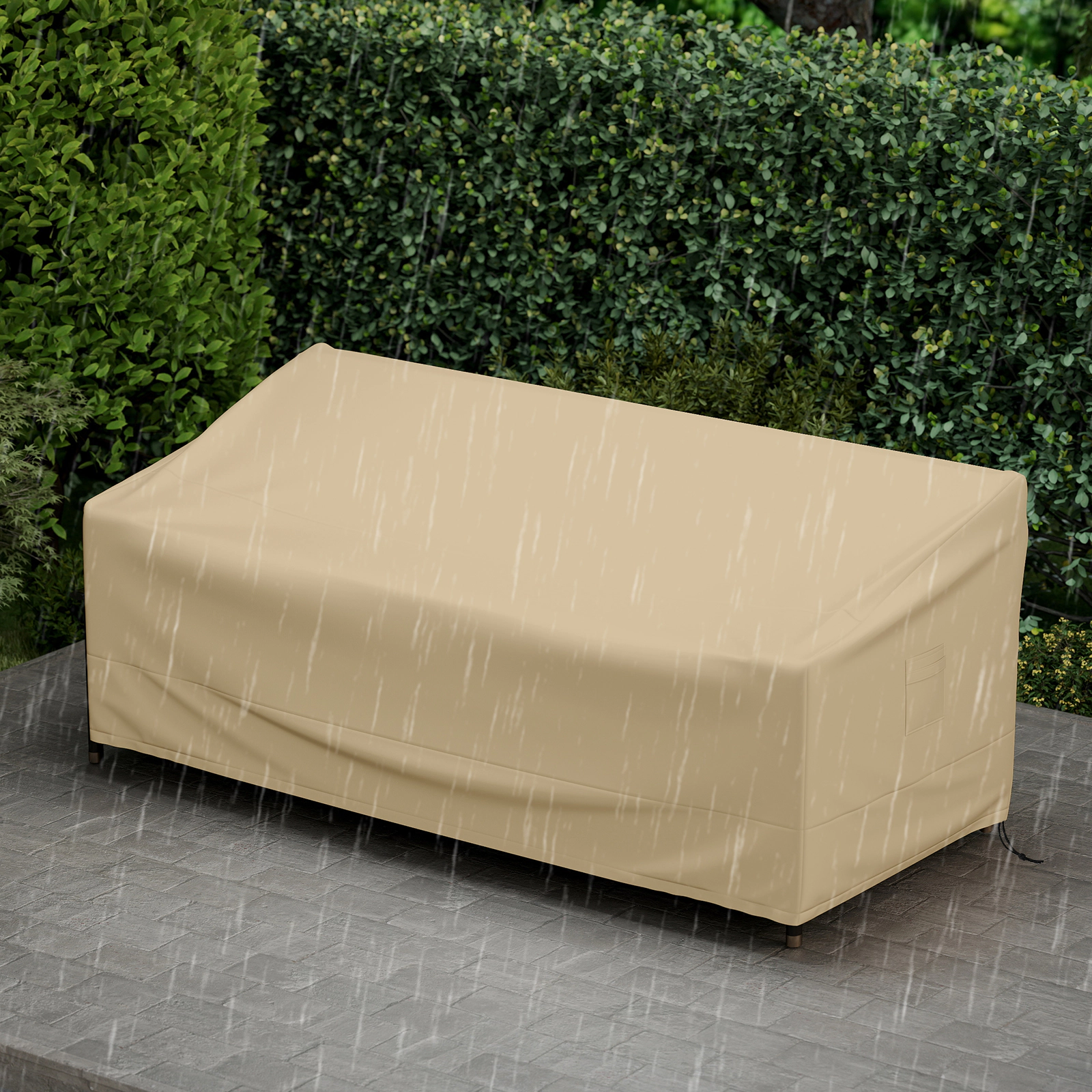 LJG Patio Furniture Cover with Padded Handle and Click-Close Straps