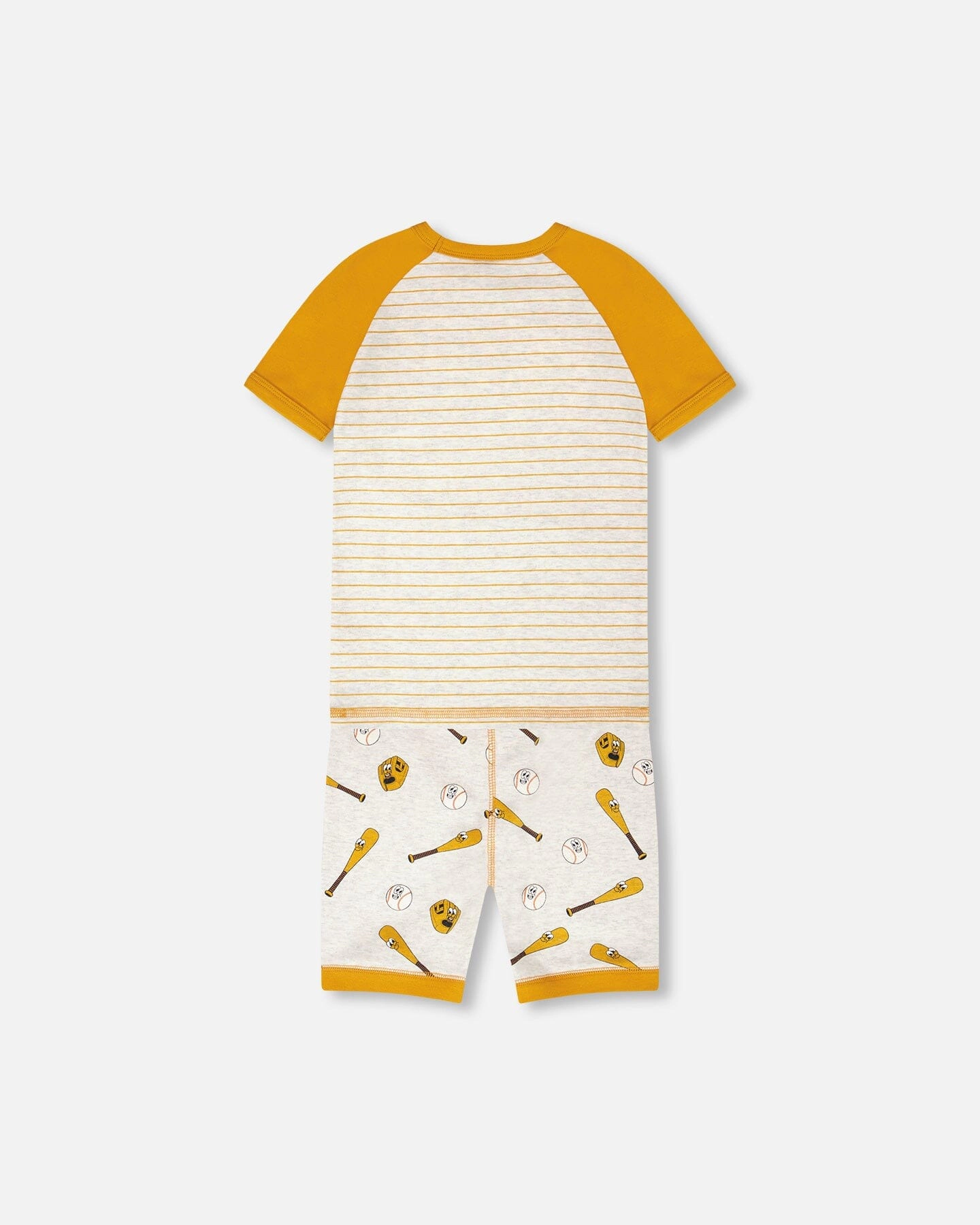 Deux par Boys Organic Cotton Baseball Print T-Shirt and Shorts Two-Piece Pyjama Set