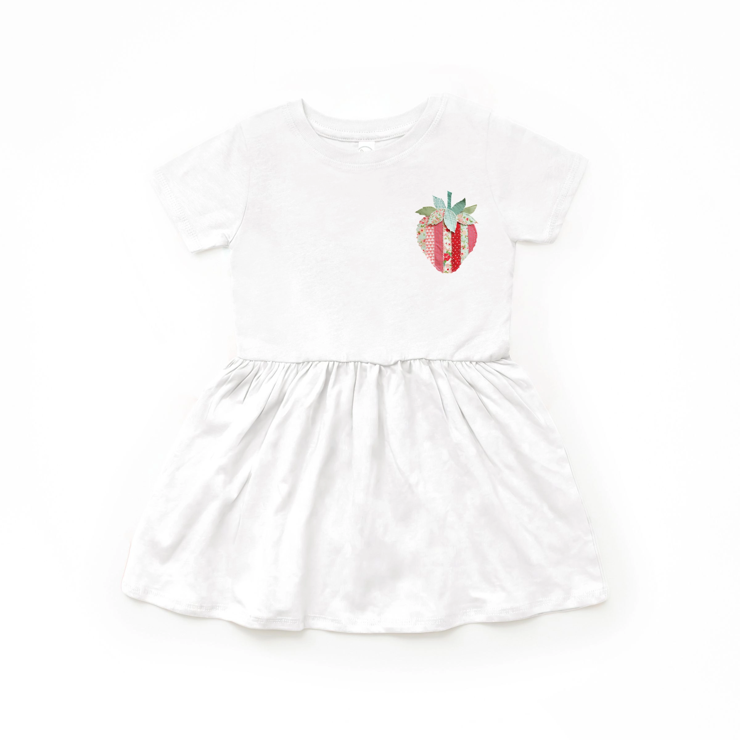 The Juniper Shop - Strawberry Faux Patchwork Toddler Graphic Dress