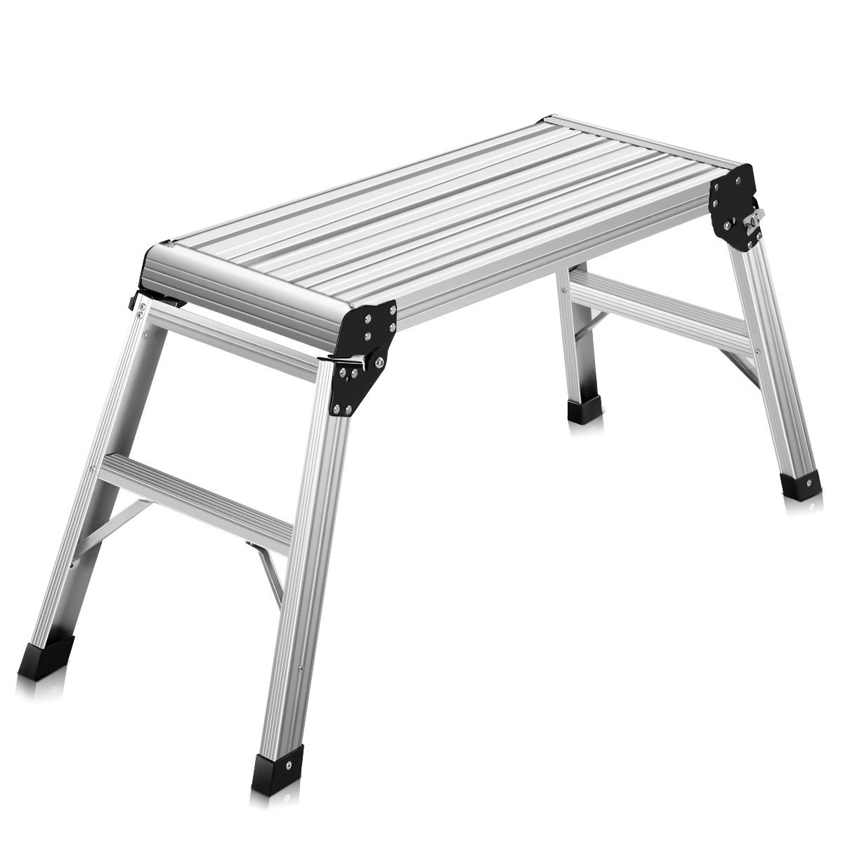 SUGIFT 330-lb Capacity Aluminum Folding Platform Step Ladder with Locking Legs and Skid-Resistant Feet