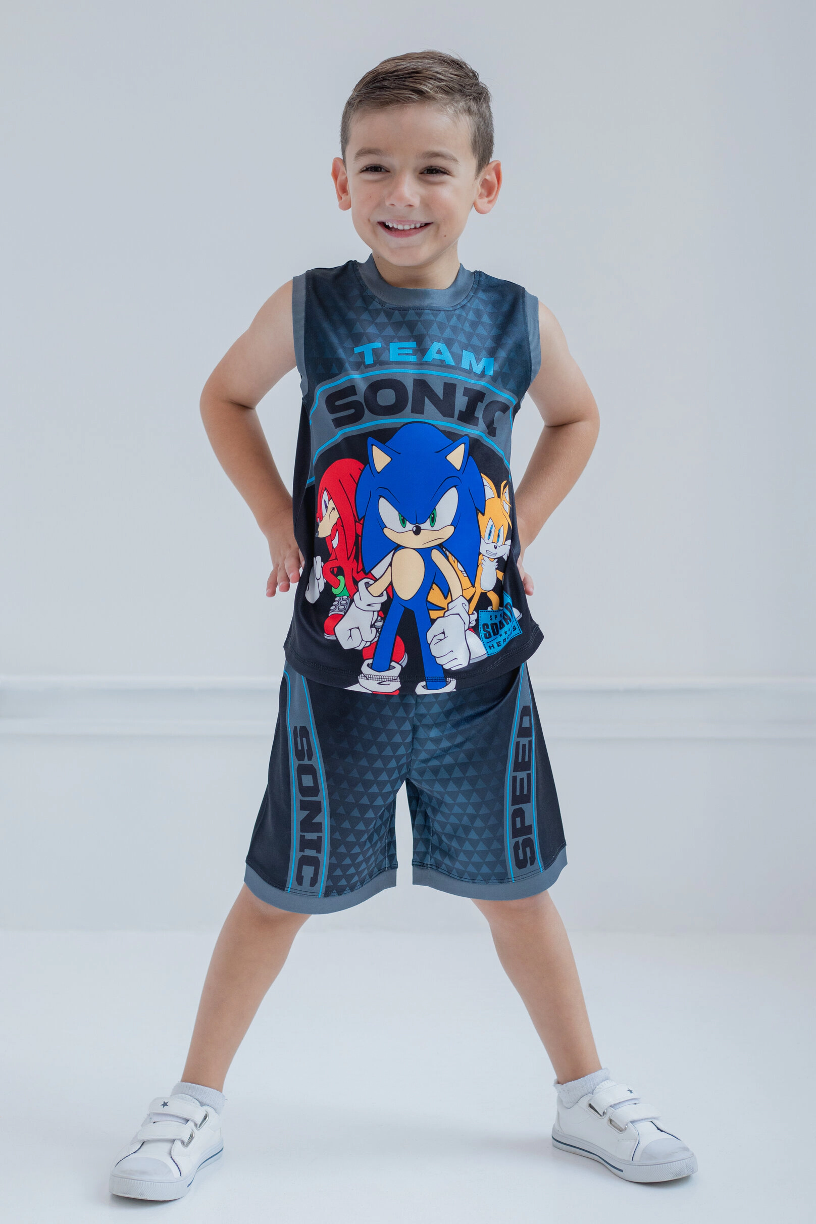 SEGA Sonic the Hedgehog Boys' Athletic 2-Piece Tank Top and Shorts Set