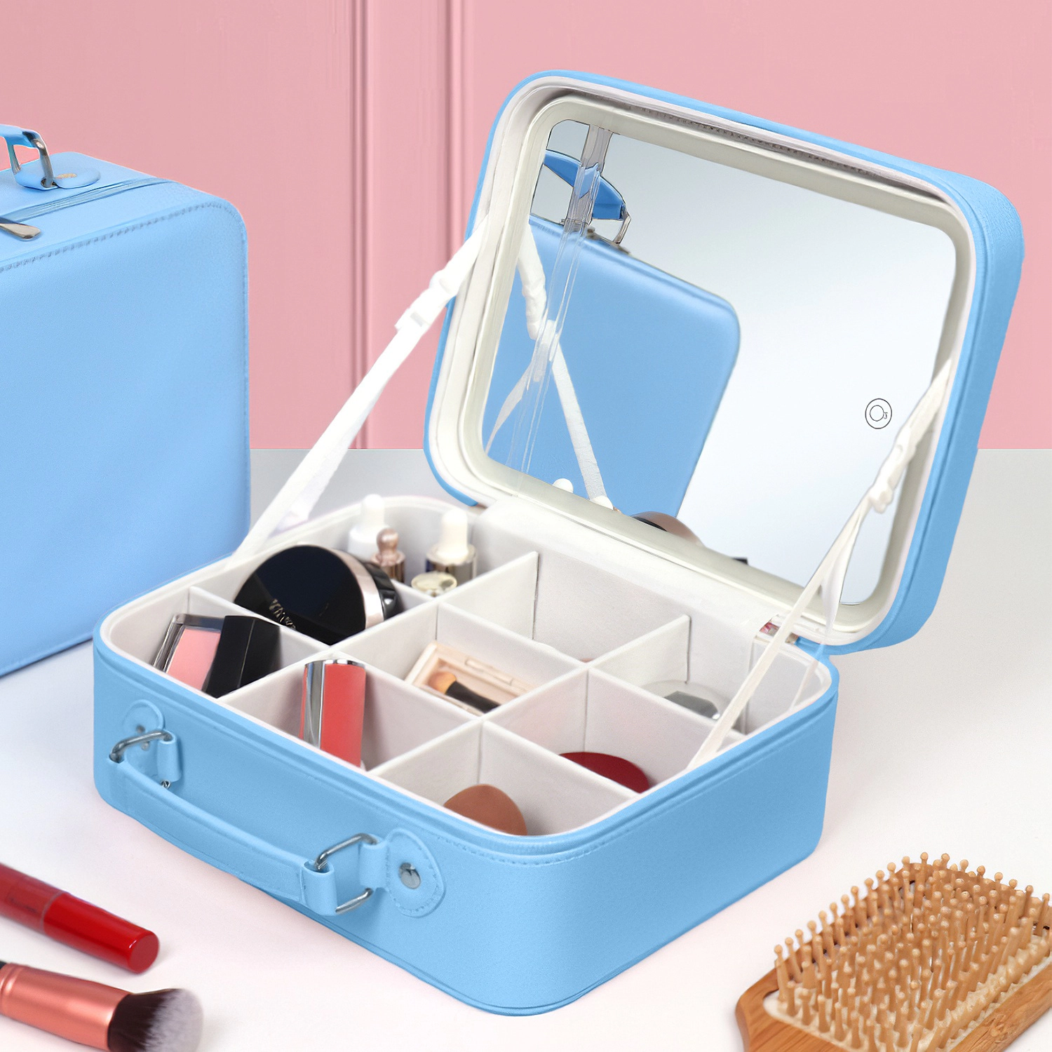 GBruno LED Lighted Travel Makeup Bag With Mirror