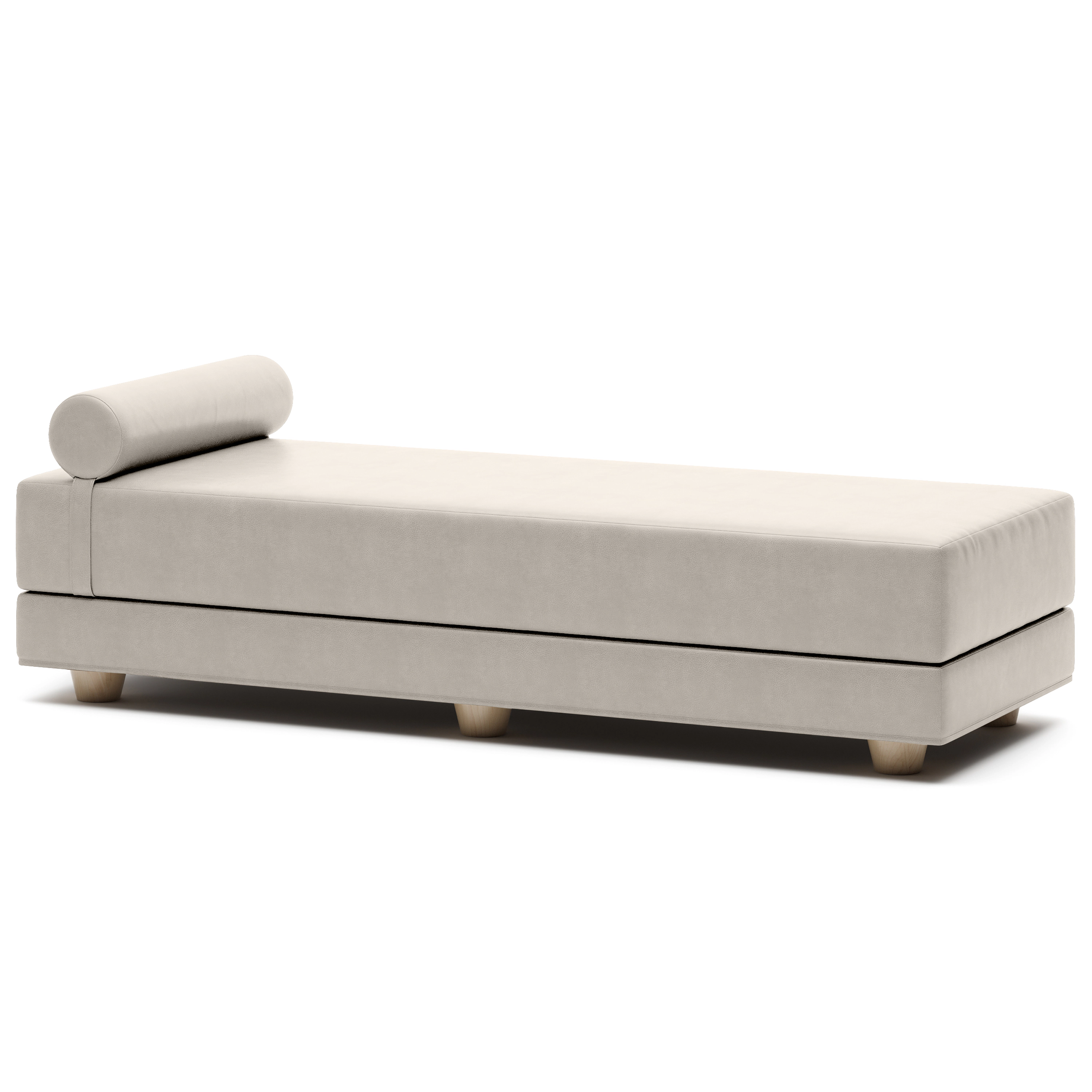 Jaxx Alon Daybed Deluxe Ultraleather - Fold-Out Sleeper Chaise with Memory Foam Queen-Size Mattress