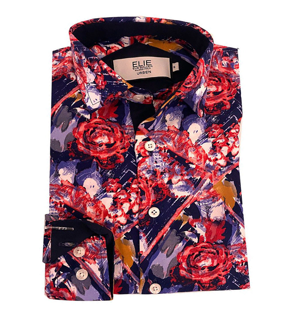 Elie Balleh Boys Slim Fit Paint Splash Shirt