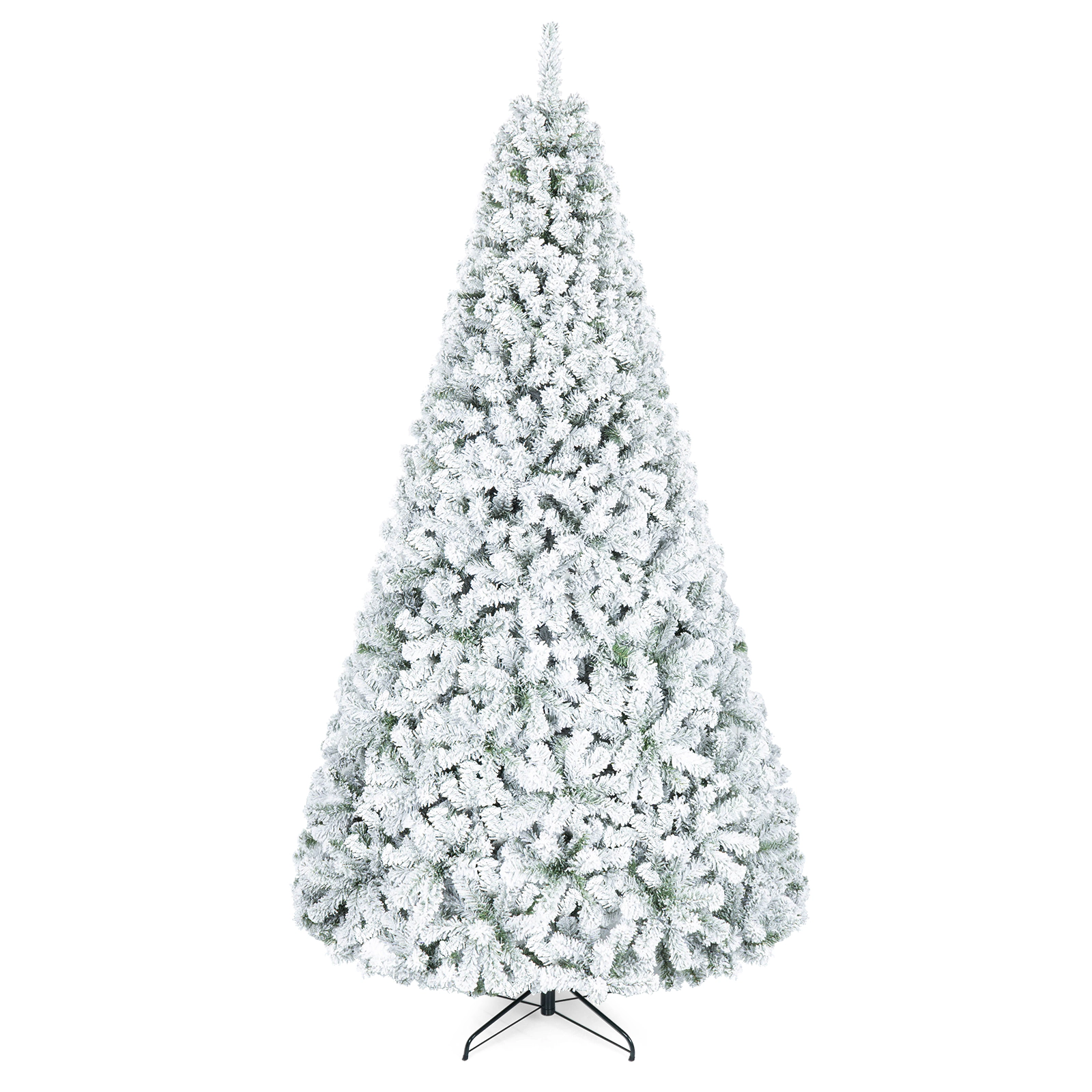 Costway 6 FT Snow Flocked Artificial Christmas Tree with 600 Realistic Branch Tips & Stand