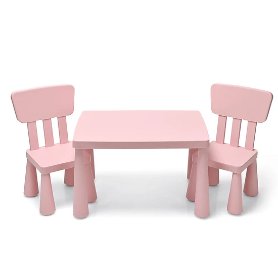 SUGIFT Toddler Multi Activity Play Dining Study Kids Table and Chair Set 110-lb Capacity Ages 1-7 Pink