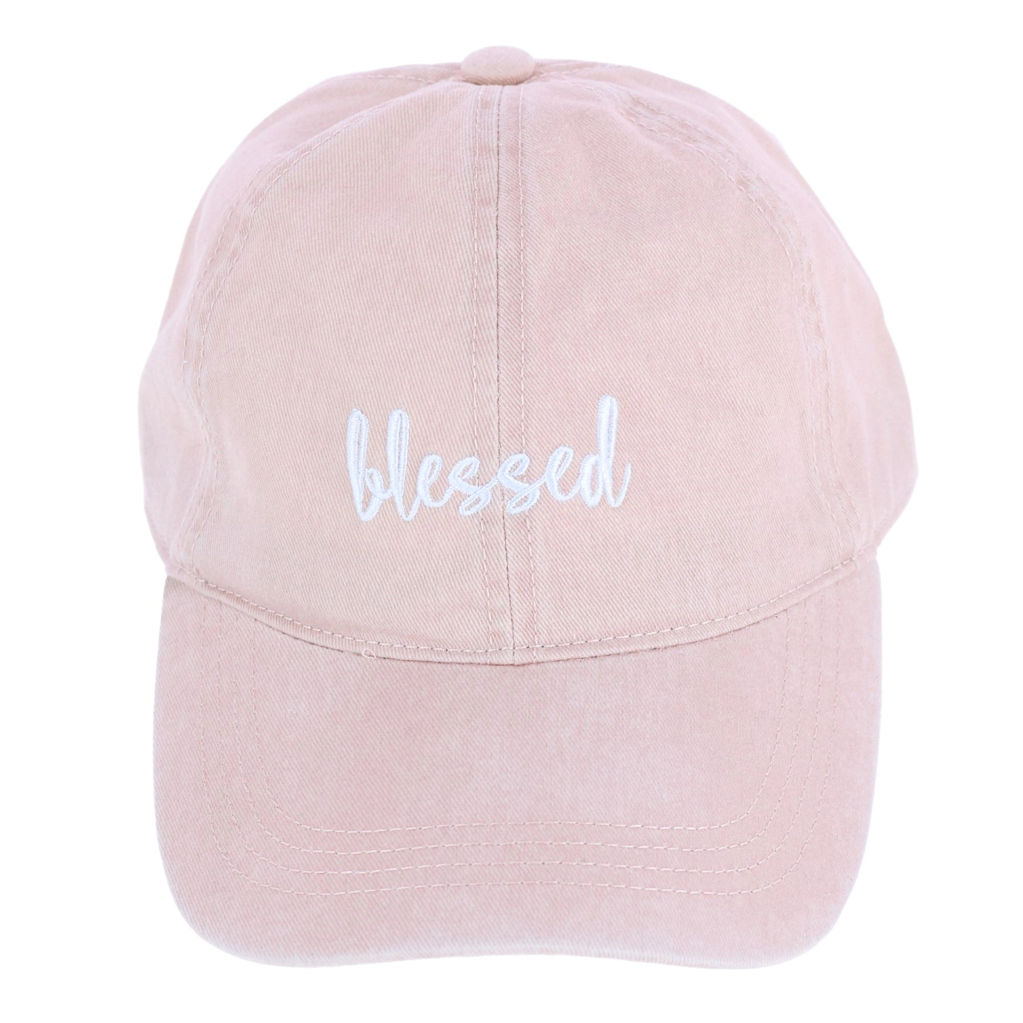 David & Young Women's Blessed Embroidered Denim Baseball Cap Hat