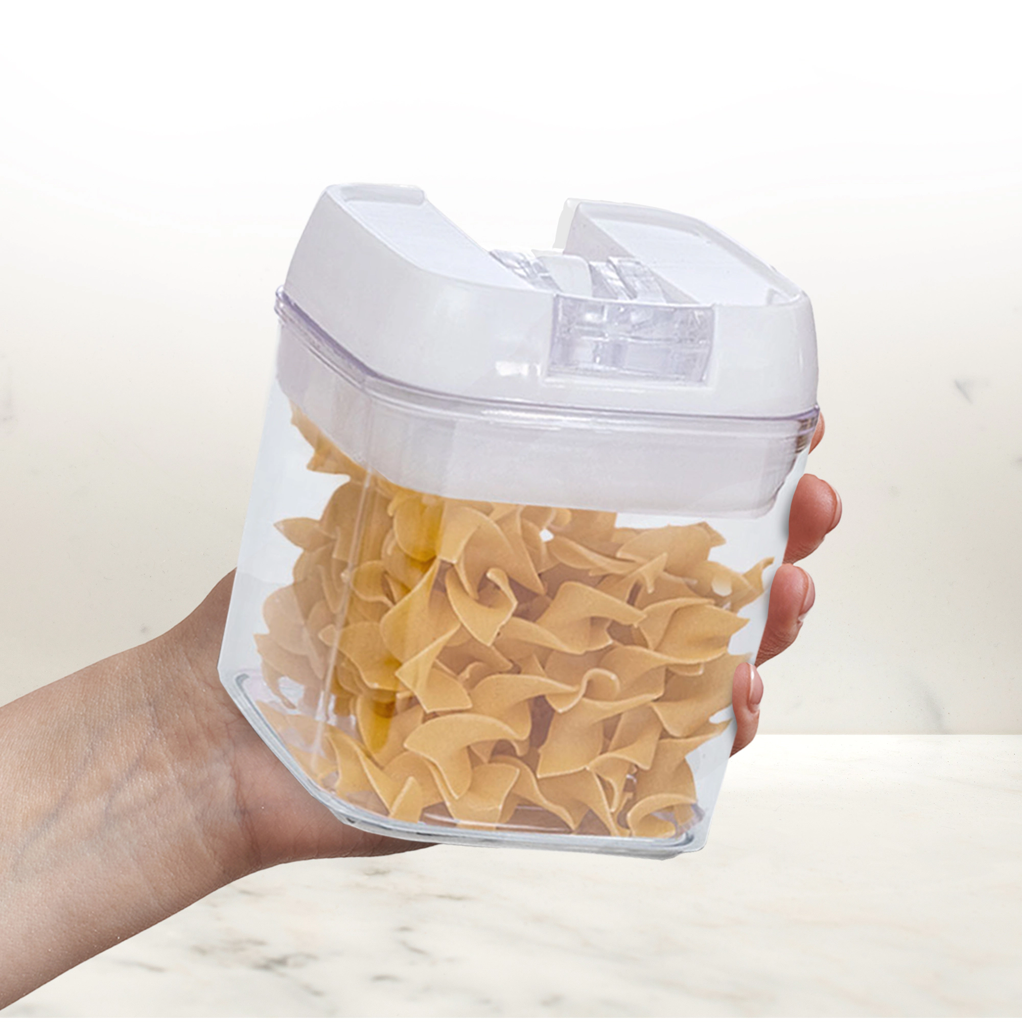 Cheer Collection Stackable Airtight Food Storage Containers with Labels, 12-Pack, White
