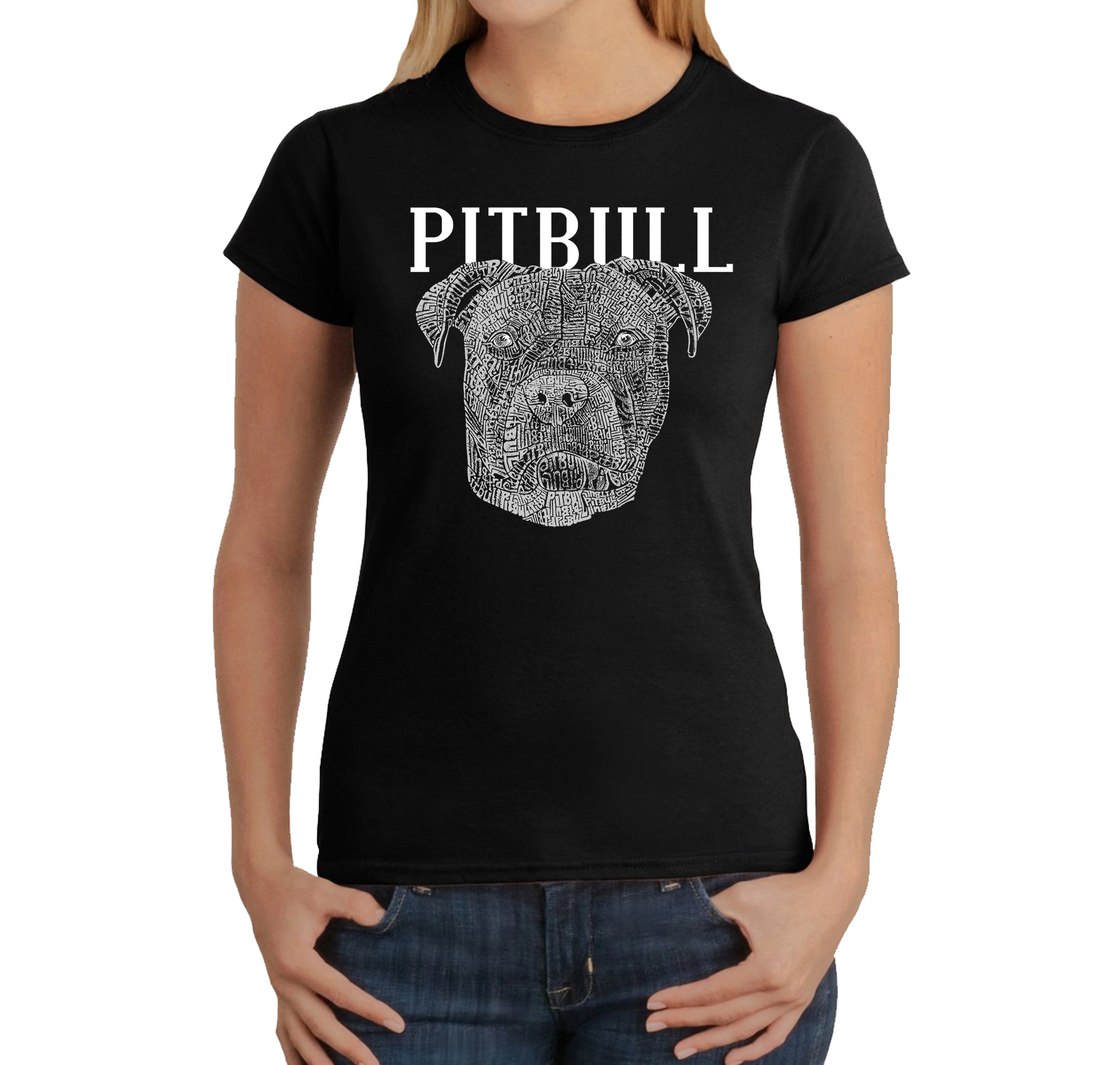 LA Pop Art Women's Word T-Shirt - Pitbull Face
