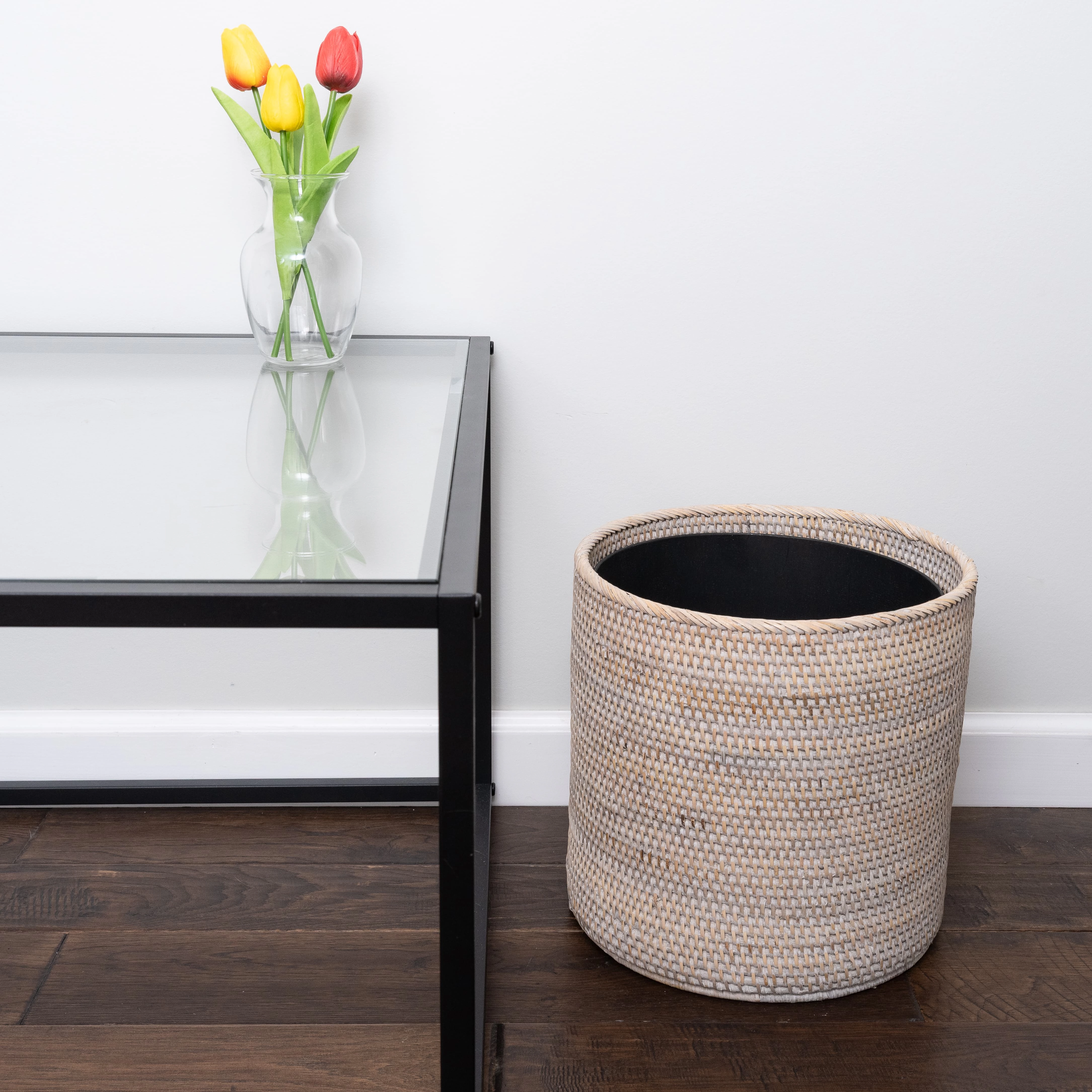 Saboga Home™ Round Waste Basket with Metal Liner