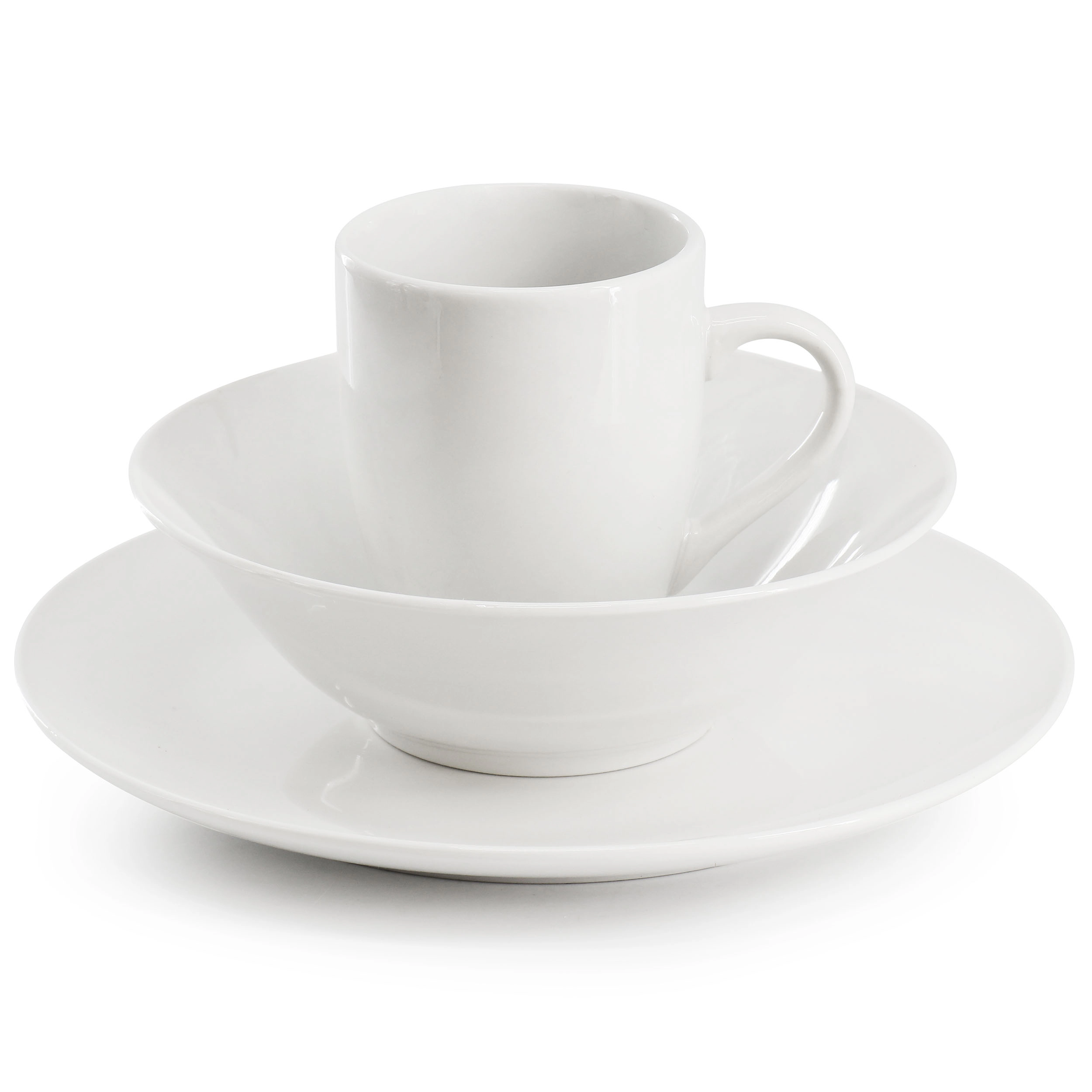 Gibson Home Wintercap 12 Piece Fine Ceramic Dinnerware Set in White
