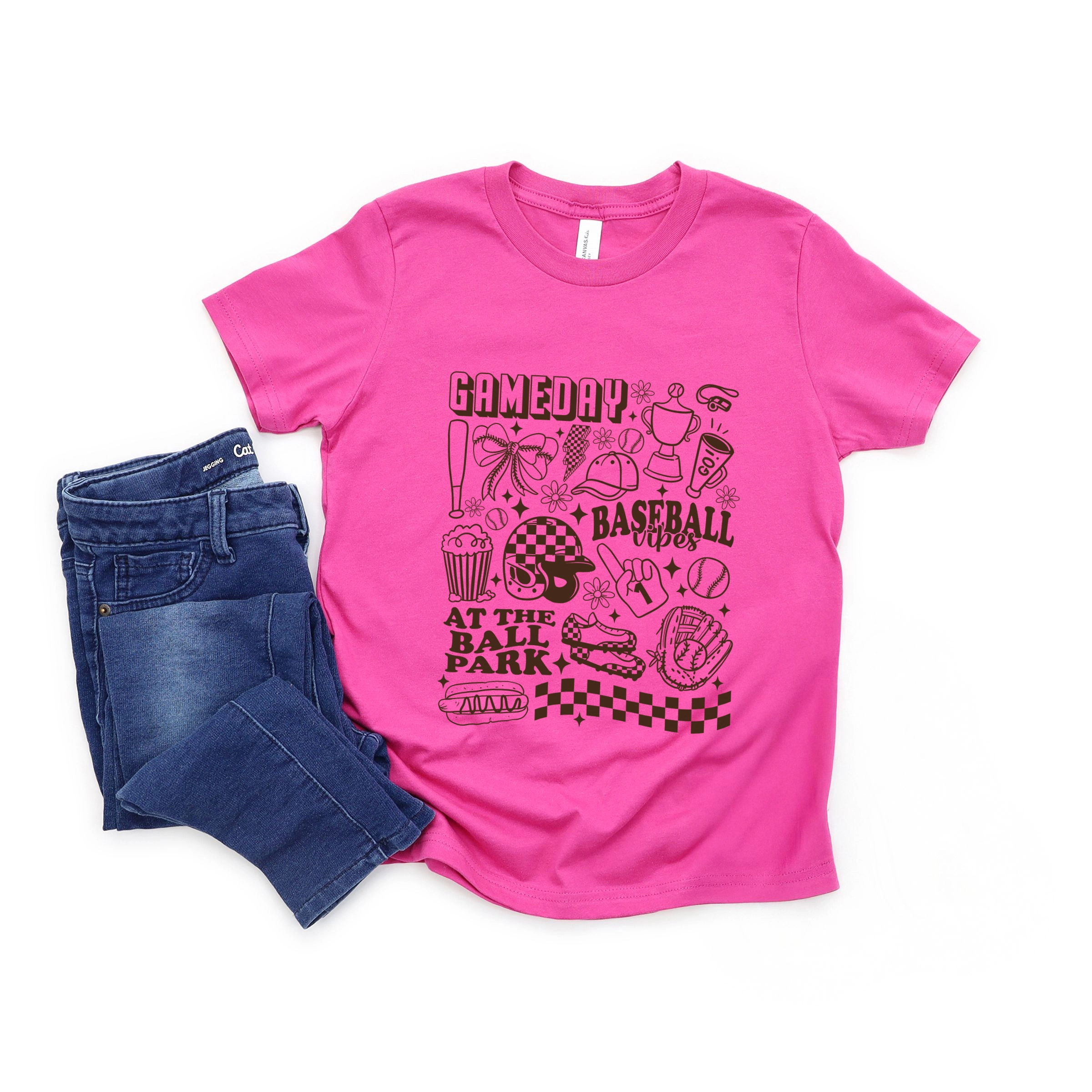 The Juniper Shop - Gameday Baseball Vibes Collage Youth Short Sleeve Graphic T-Shirt