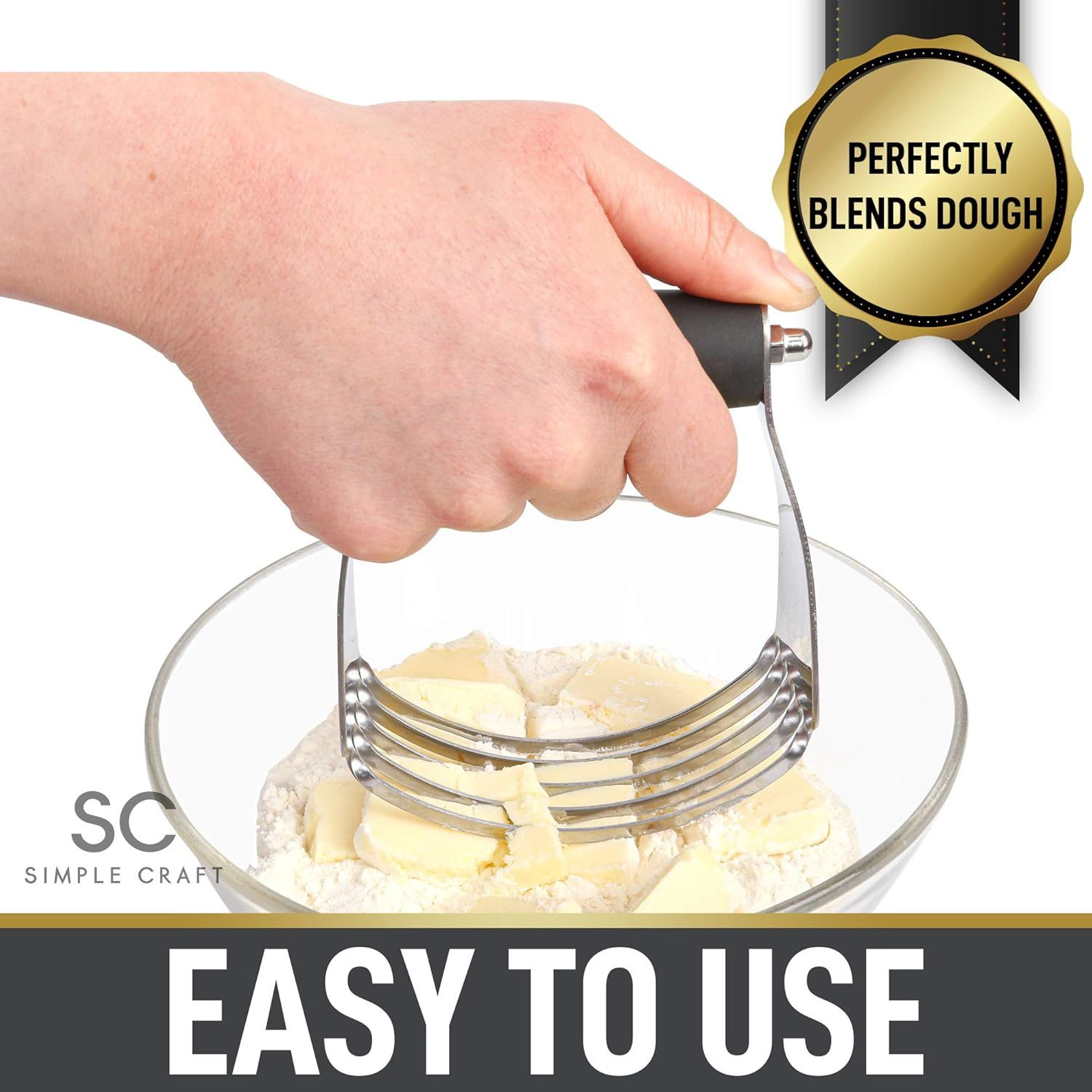 Zulay Kitchen Pastry Cutter For Baking, Stainless Steel Blender Tool With Comfortable Grip Handle by Simple Craft