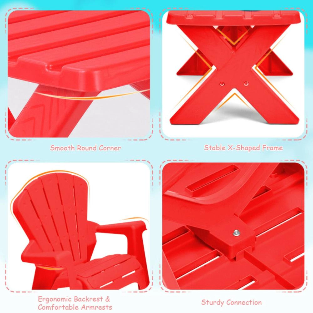 Hivvago 3-Piece Plastic Children Play Table Chair Set