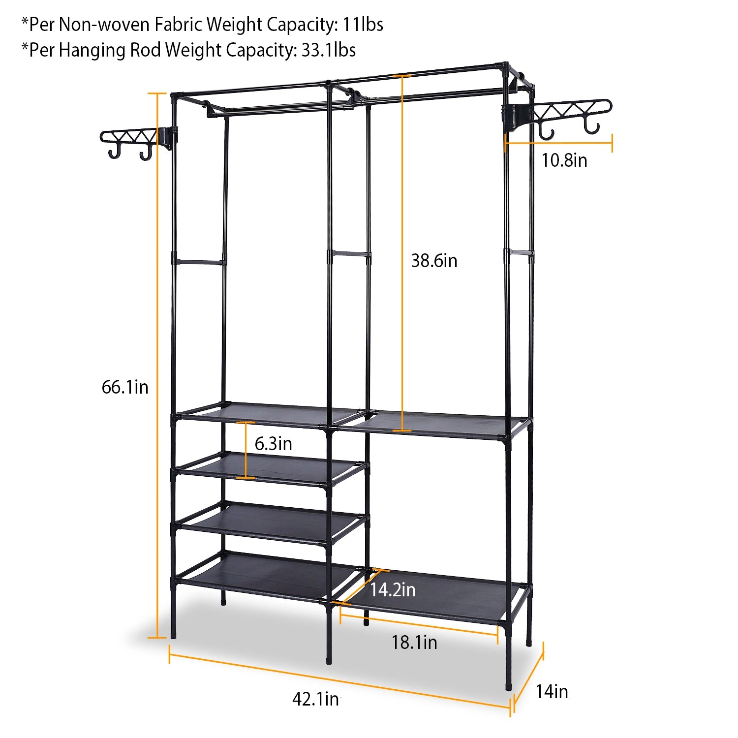 NEW Home Unisex Metal Freestanding Garment Rack