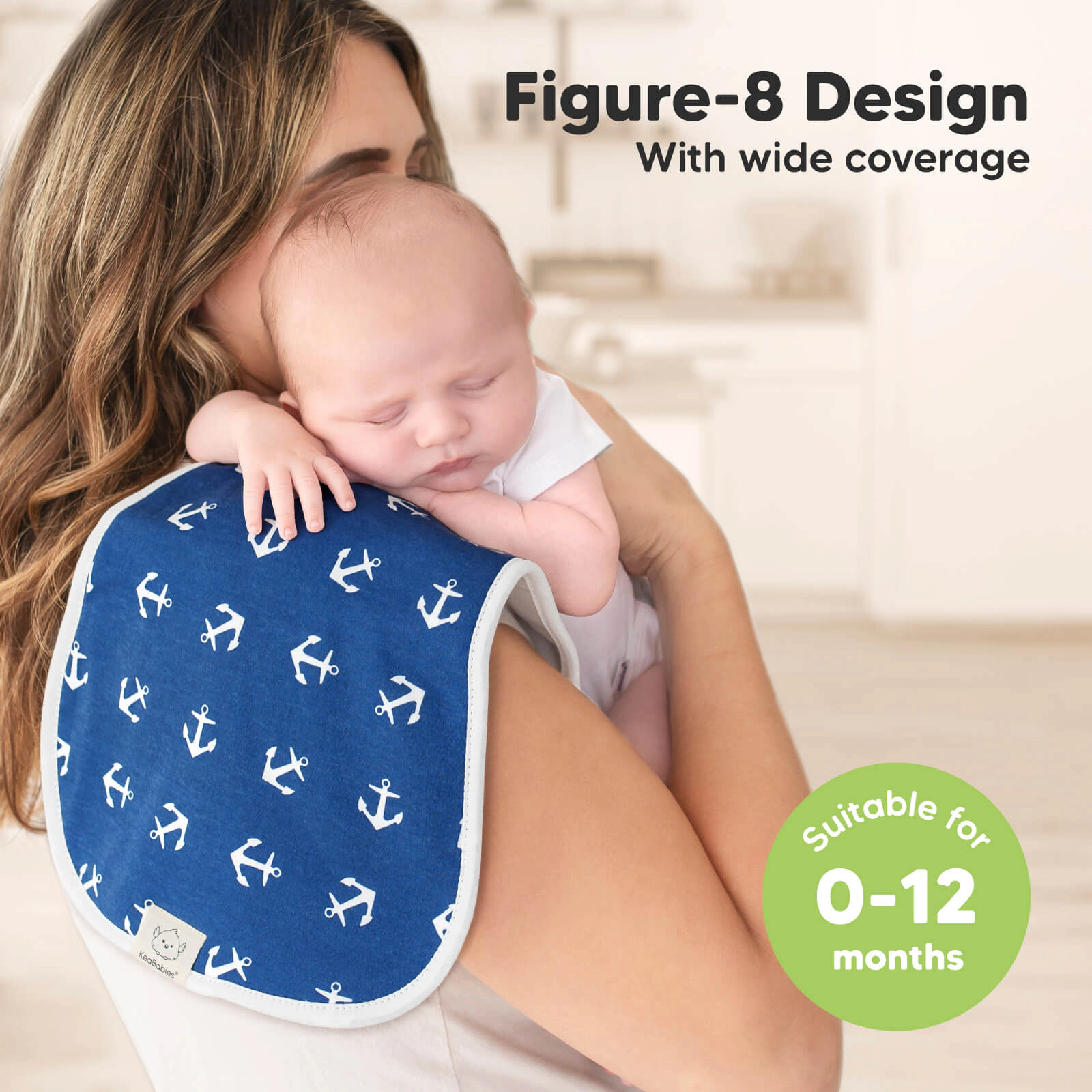 KeaBabies 5-Pack Urban Burp Cloths for Girls and Boys