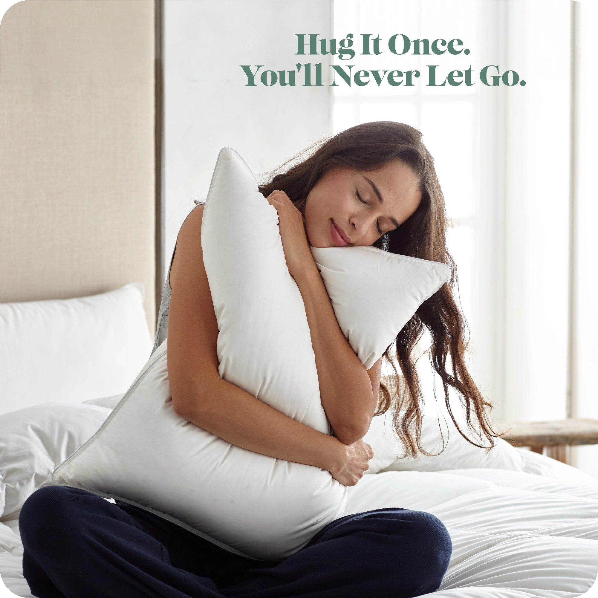 ComfyDown Hush Down Alternative Pillow, 233 Thread Count, Queen (20" x 30"), Soft