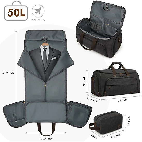 S-Zone 2-in-1 Convertible Travel Garment Duffle Bag