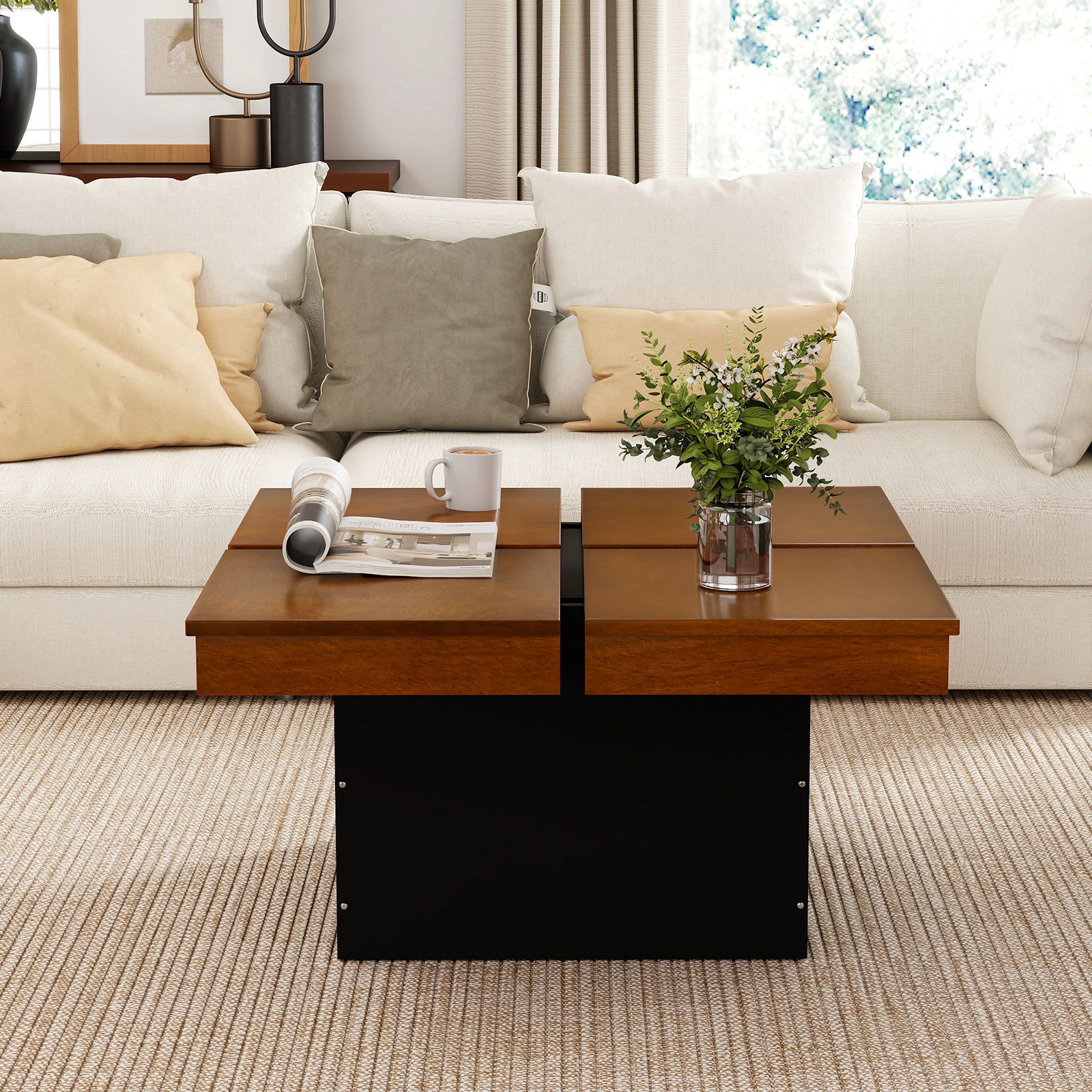 LJG Square Coffee Table Mid Century Modern Center
